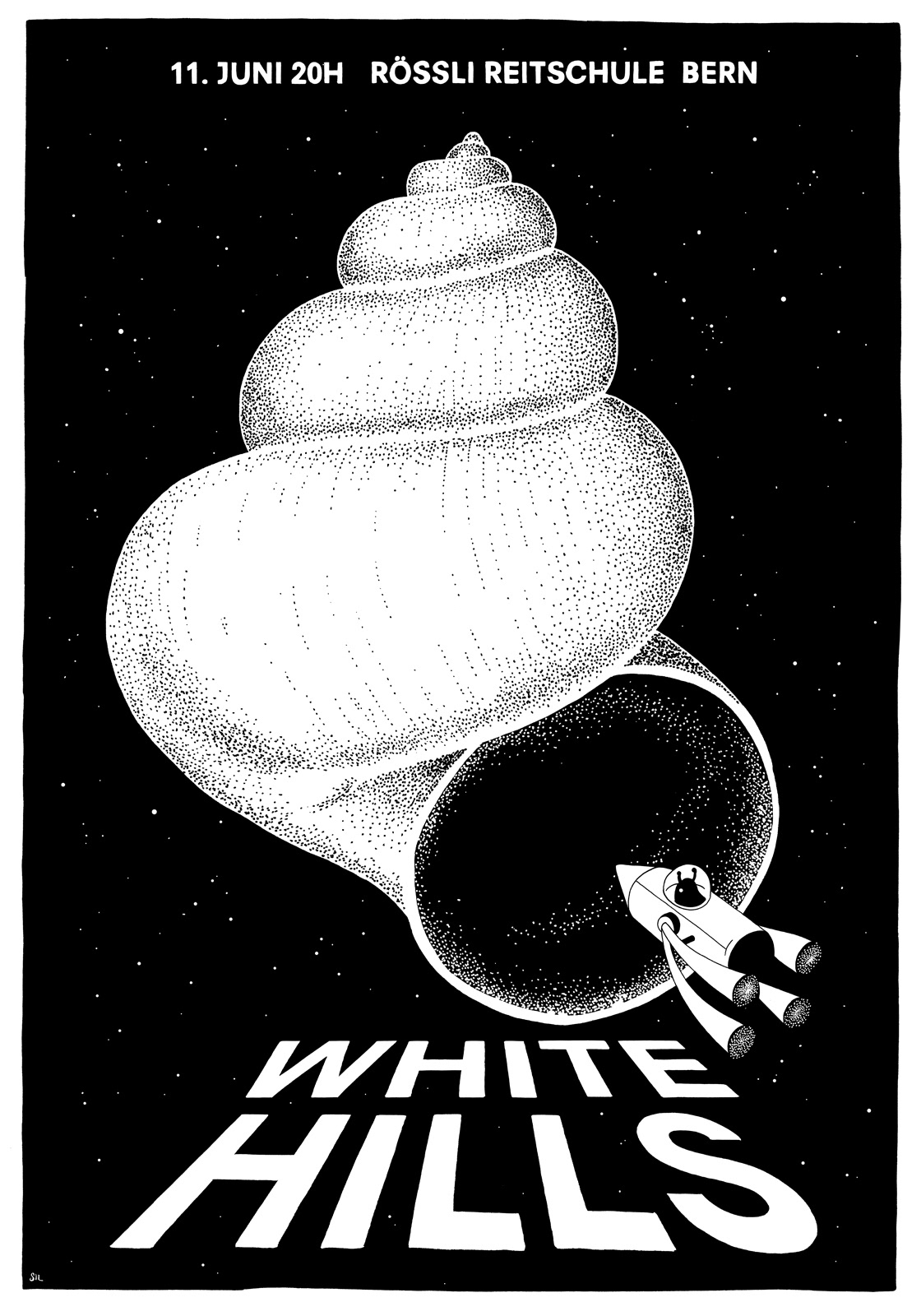 White Hills — Konzertplakat Siebdruck