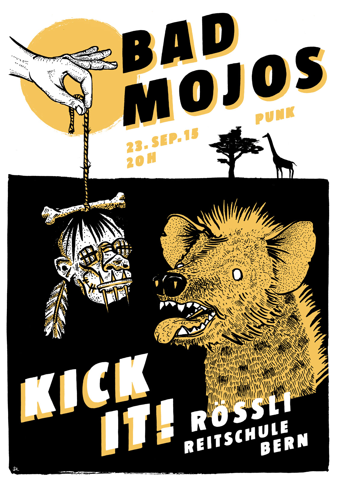 Bad Mojos — Konzerplakat Siebdruck