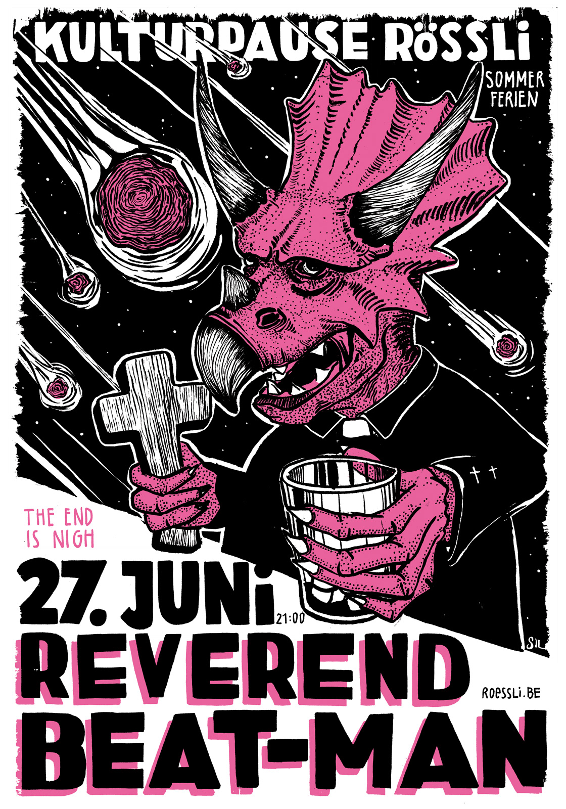 Reverend Beat-Man — Konzerplakat Siebdruck