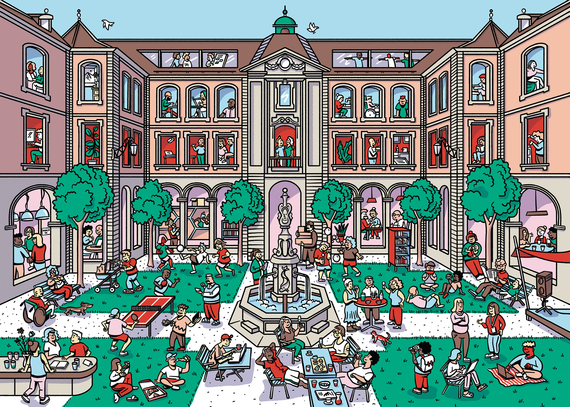Wimmelbild — Berner Generationenhaus