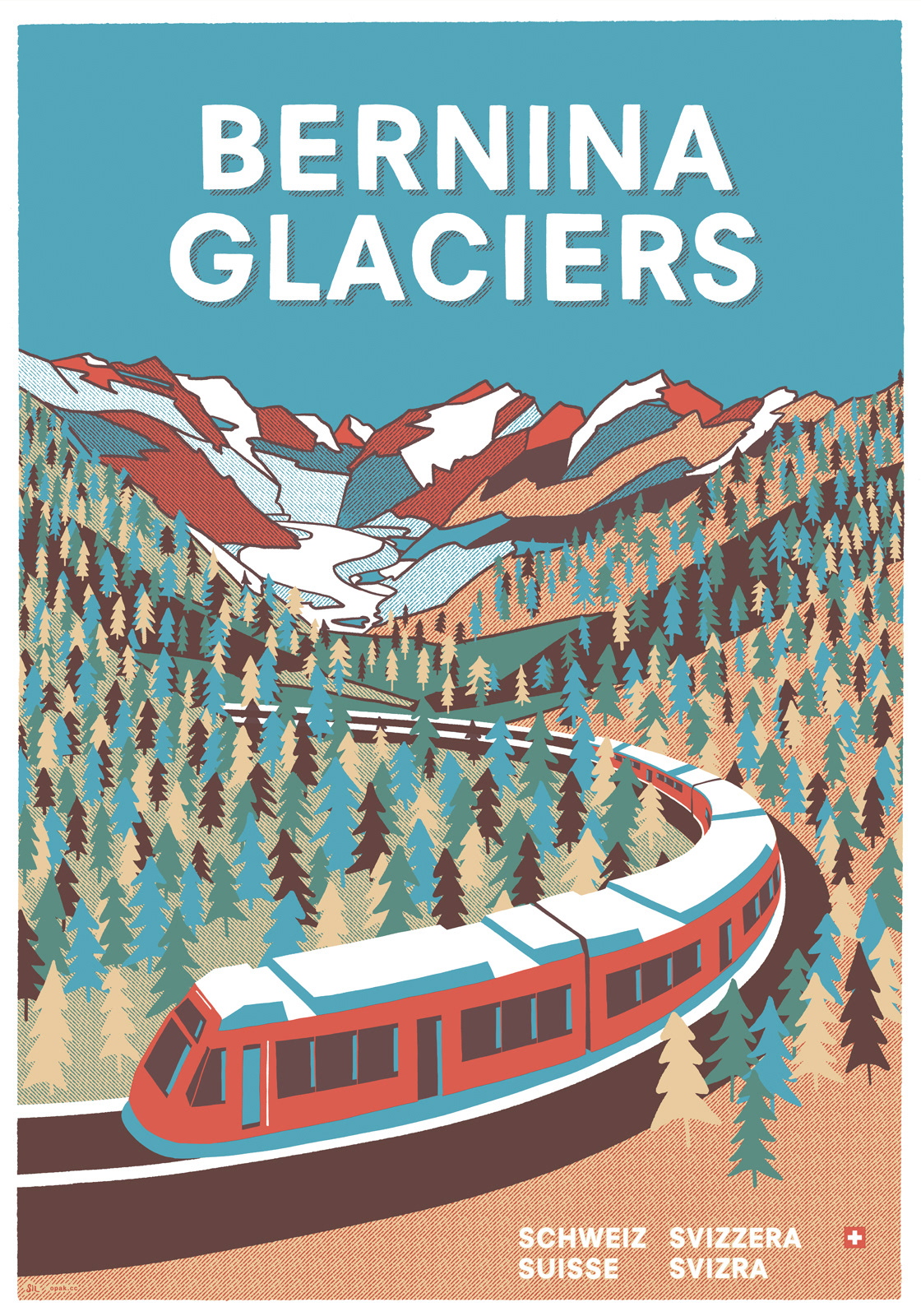 Bernina Glaciers — Toursimus Plakat