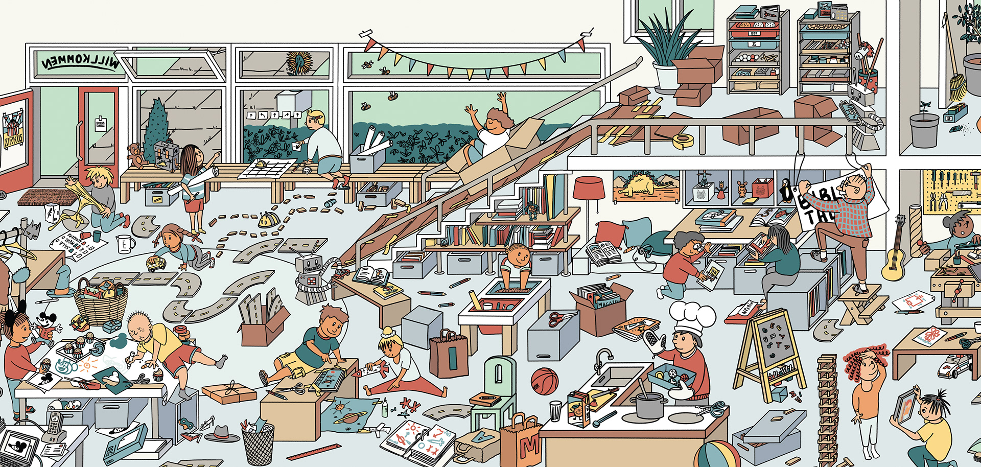 MIA im Kindergarten — Wimmelbild