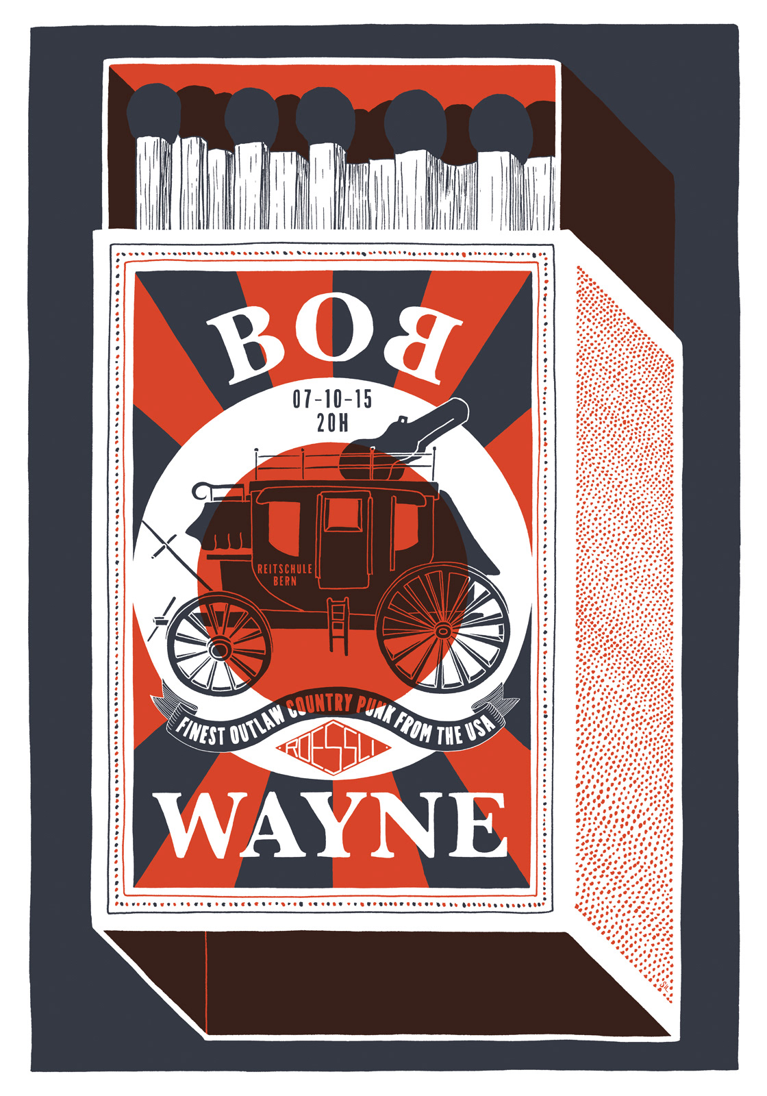 Bob Wayne — Konzerplakat Siebdruck
