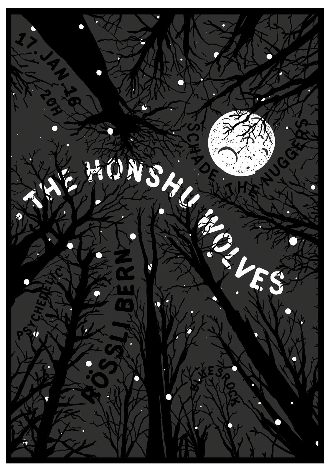 The Honshu Wolves — Konzertplakat Siebdruck