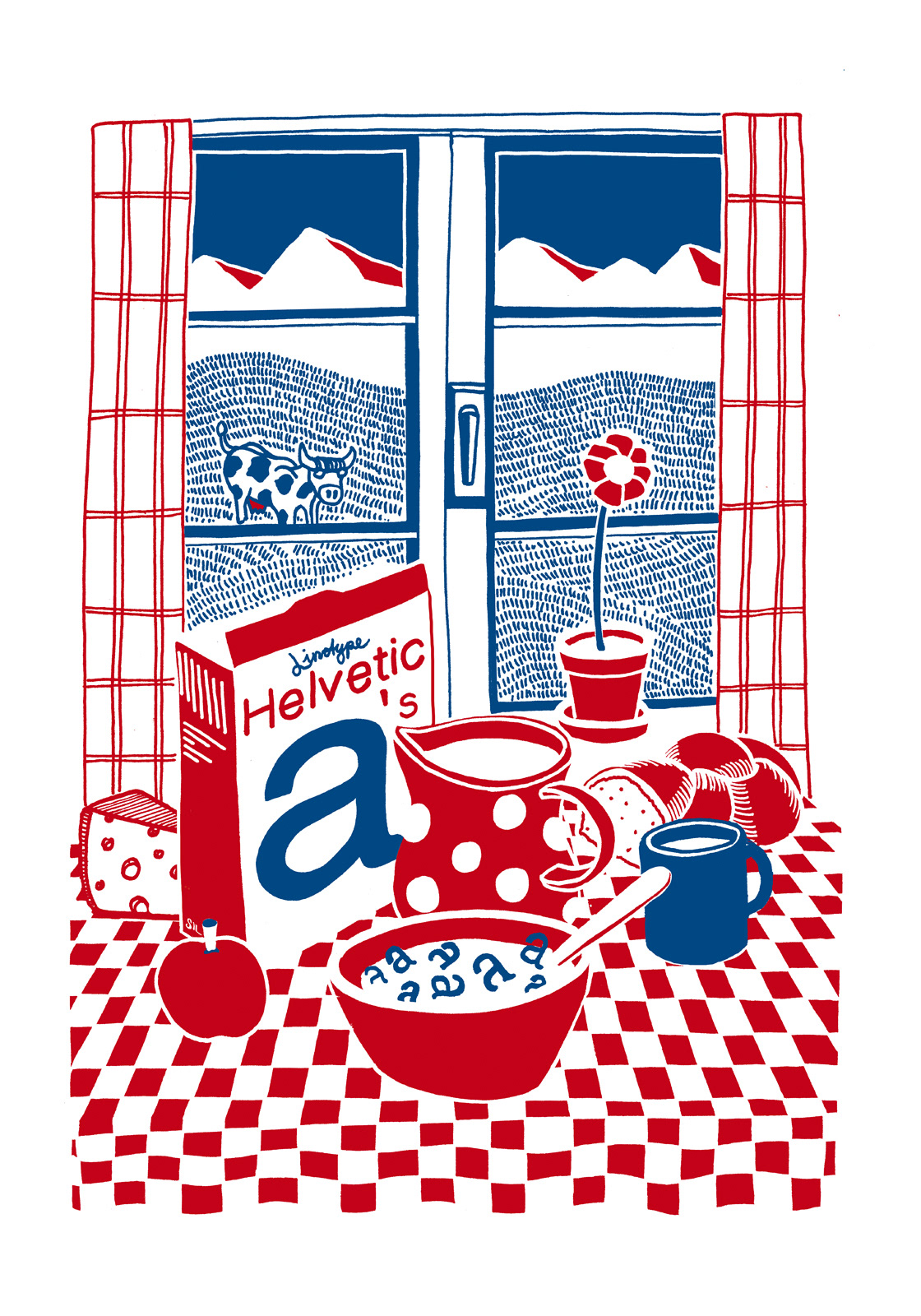 Slanted Helvetica — Riso Print