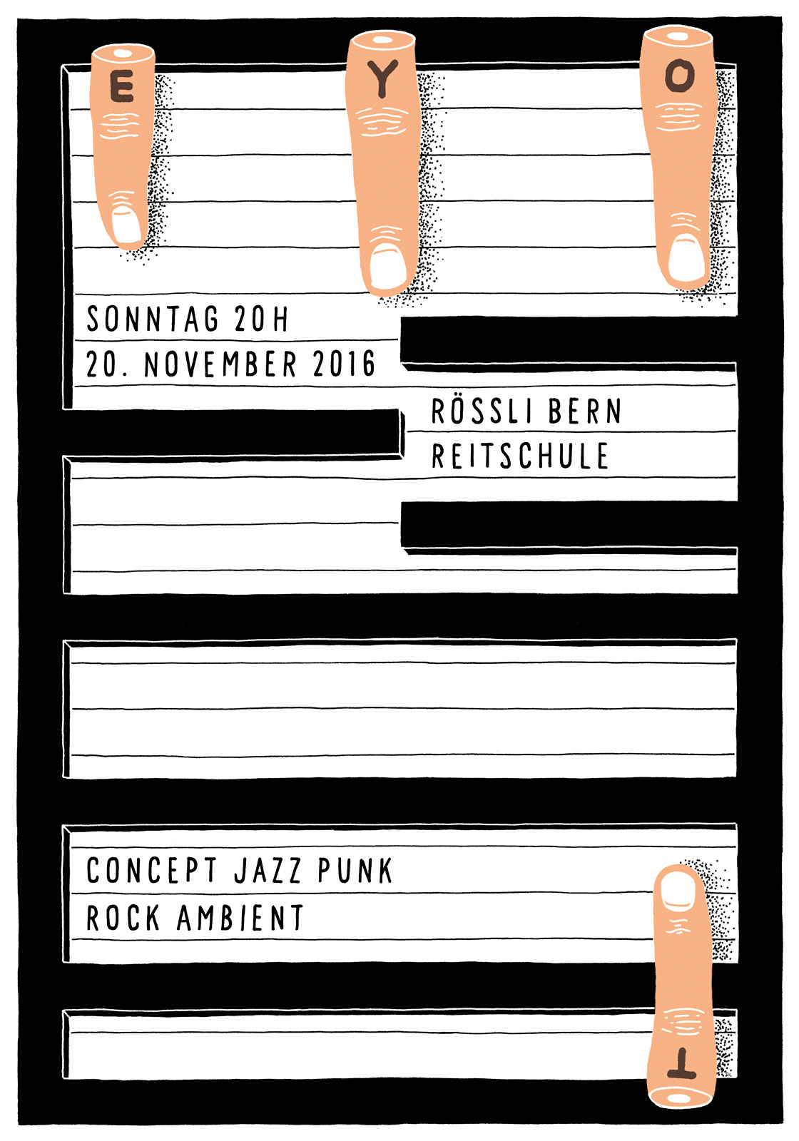 Eyot — Konzertplakat Siebdruck