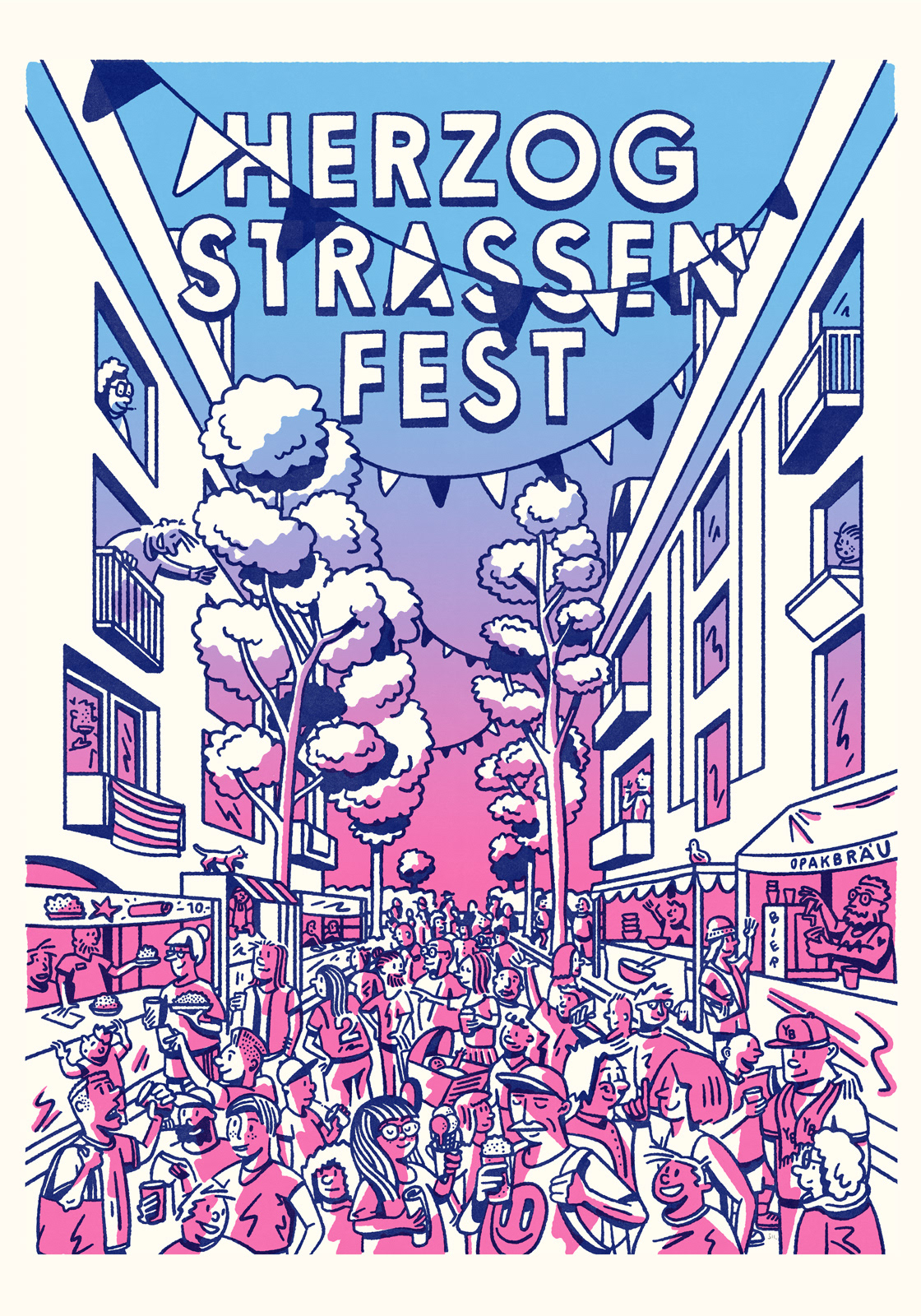 herzogstrassenfest — siebdruck