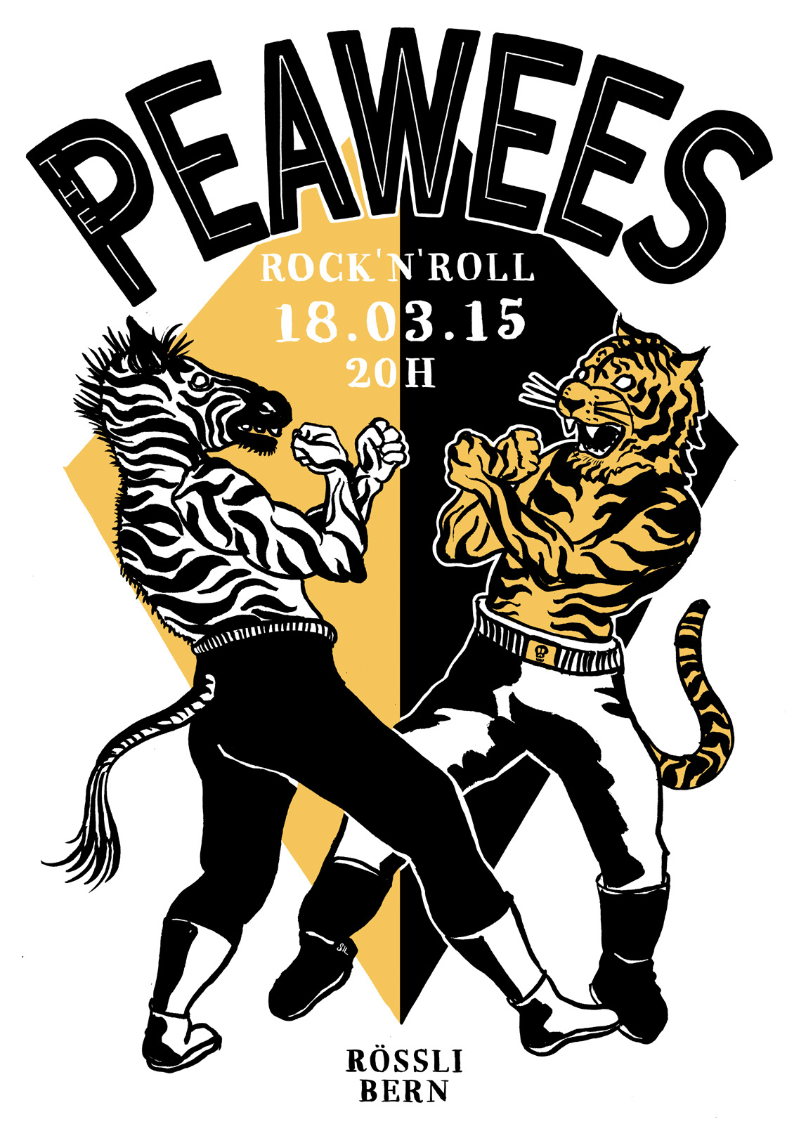 The Peawees — Konzerplakat Siebdruck
