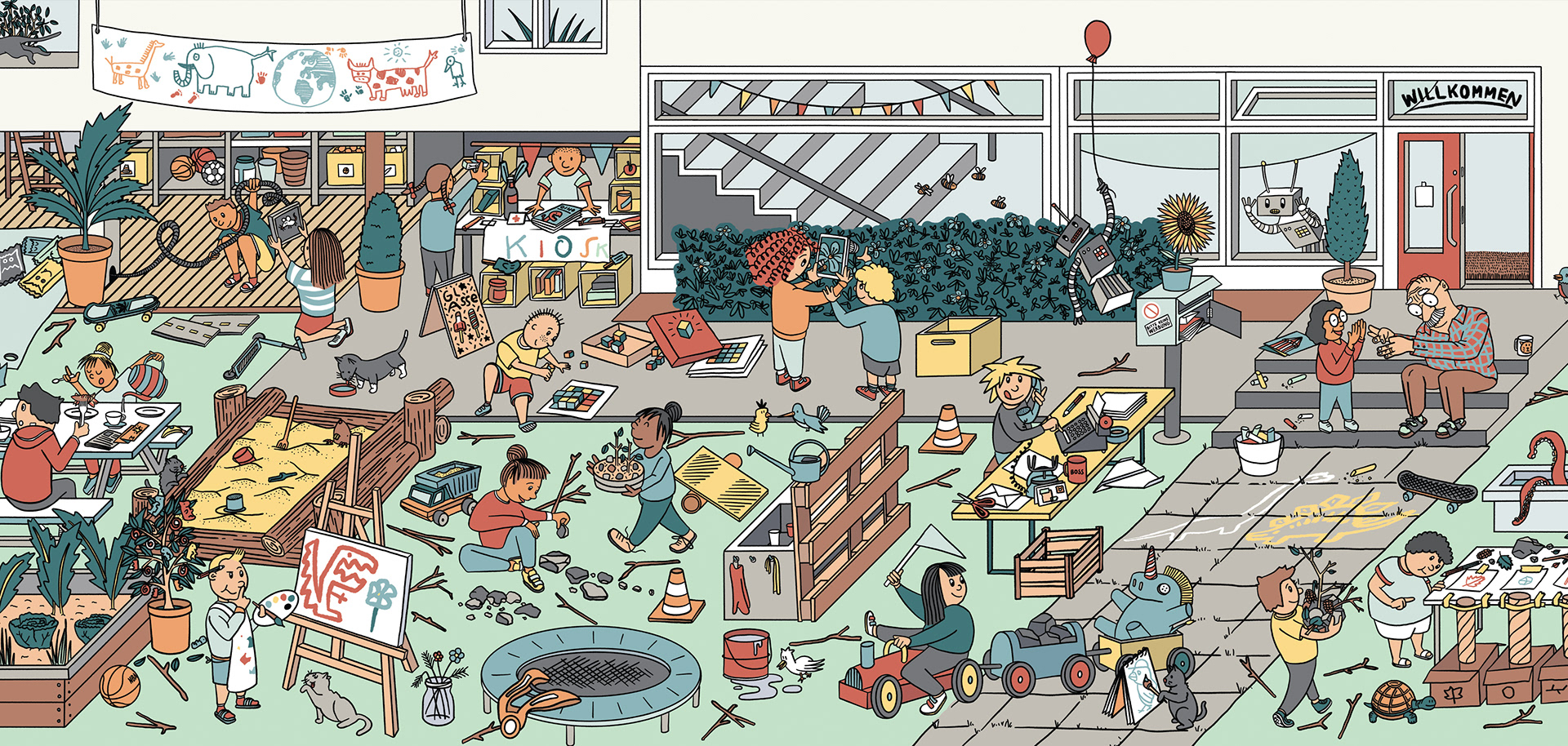 MIA im Kindergarten — Wimmelbild