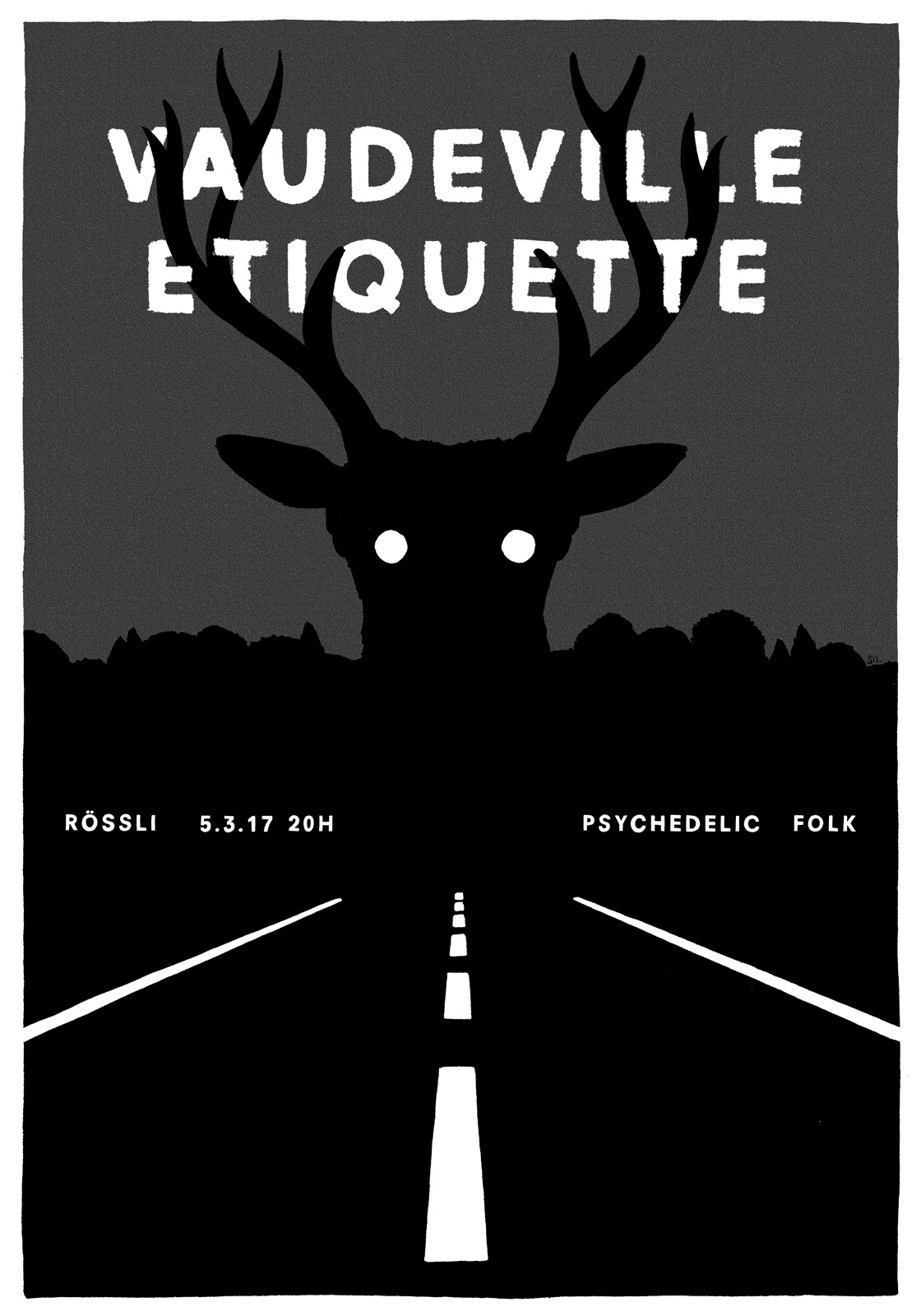 Vaudeville Etiquette — Konzertplakat Siebdruck