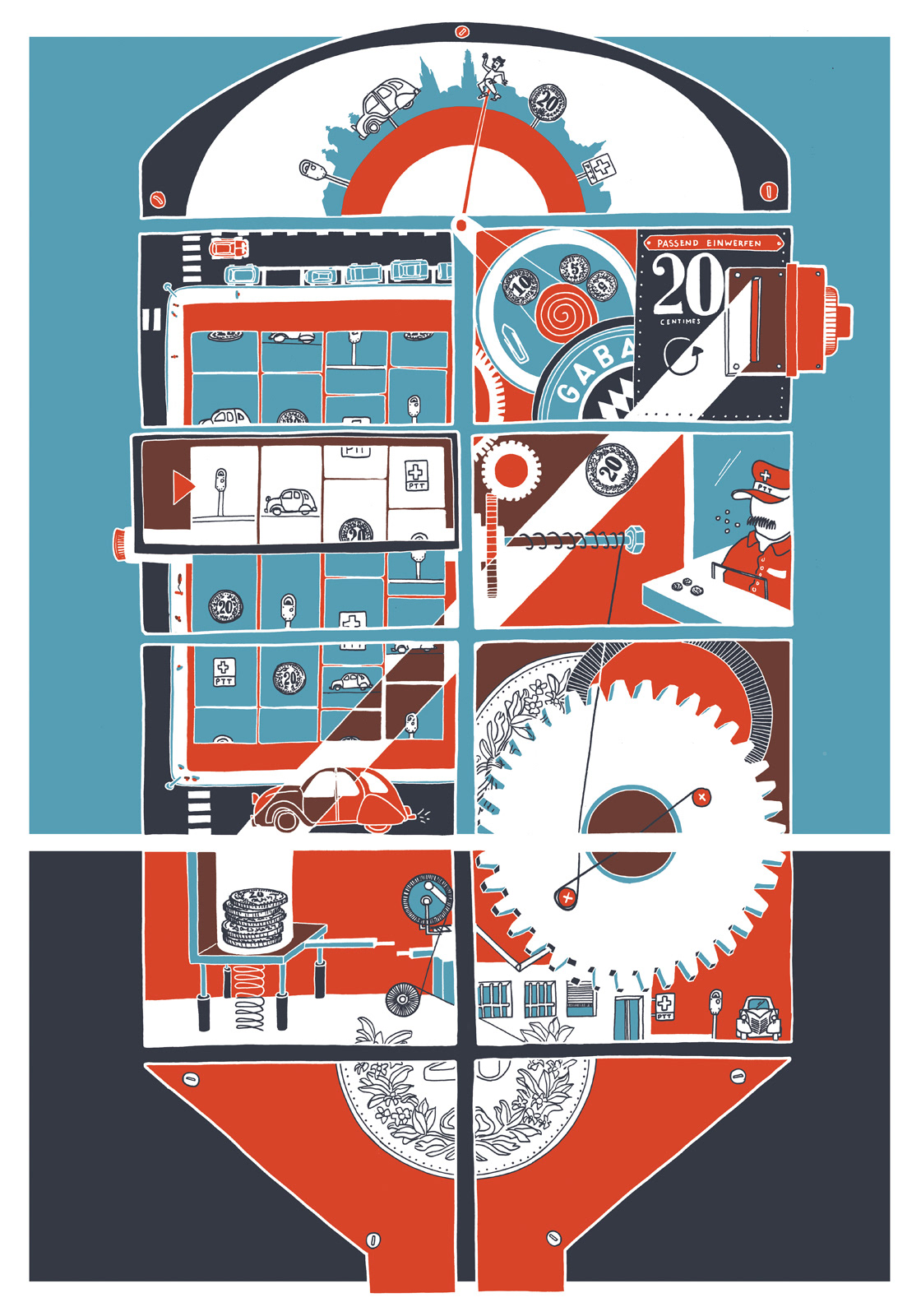 Mani Matter parkingmeter —Siebdruck