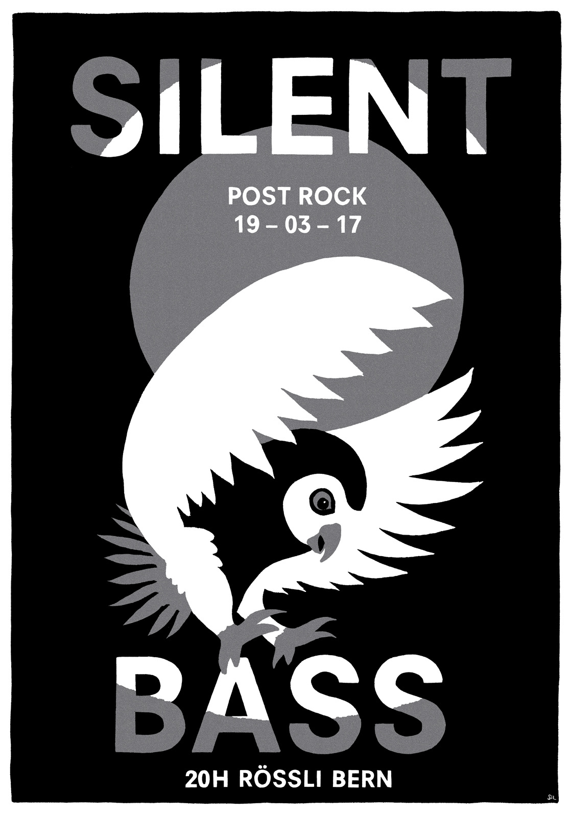 Silent Bass — Konzertplakat Siebdruck