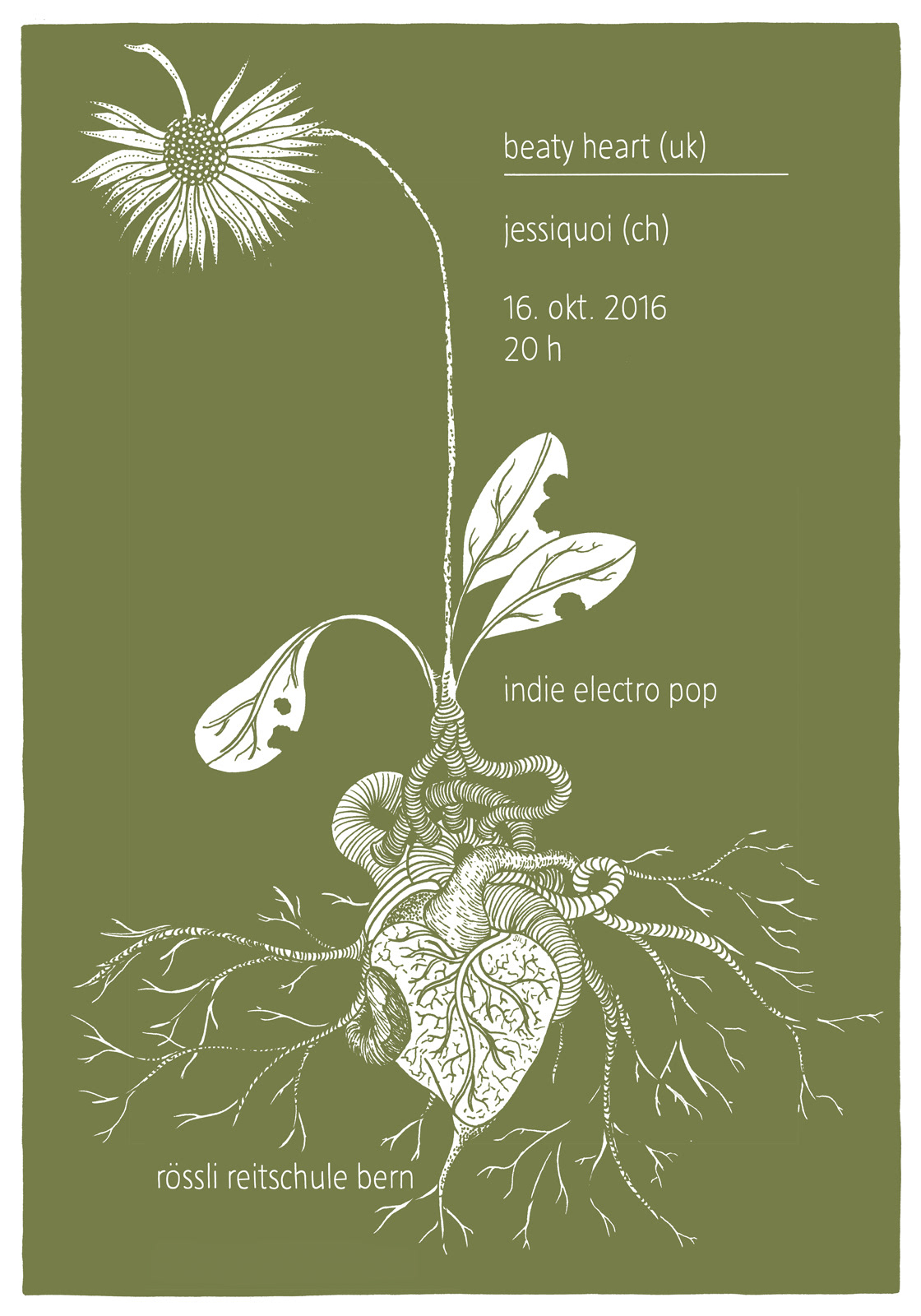 Beaty Heart — Konzertplakat Siebdruck