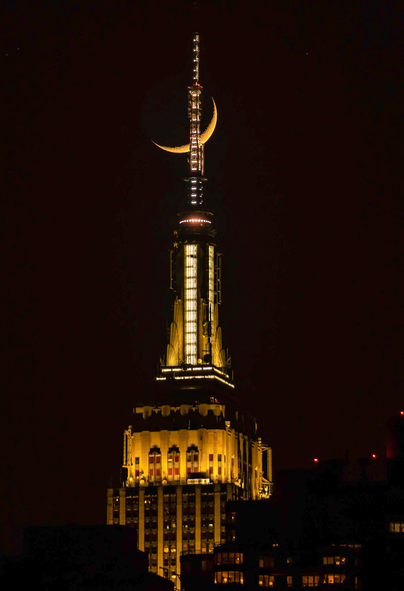 Crescent moon Empire state Bld.