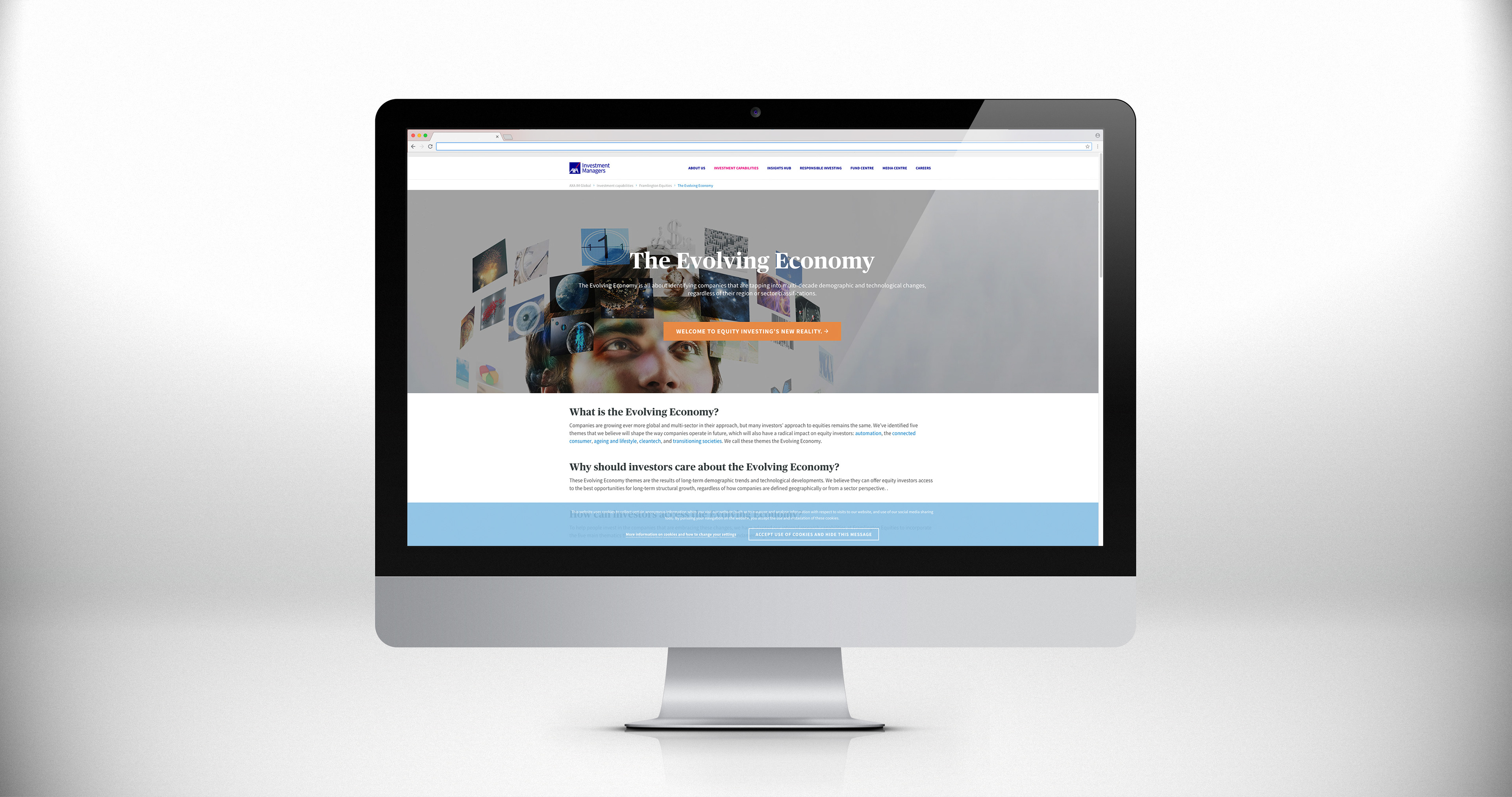 Artworking for Axa homepage hero image with photo retouch