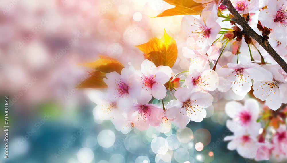 fleurs de cerisier à Tokyo au Japon, fond flou d’espace de copie pour titre ou texte