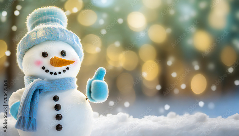 bonhomme de neige de vacances d’hiver à la montagne, vœux, joyeux Noël, bonne année