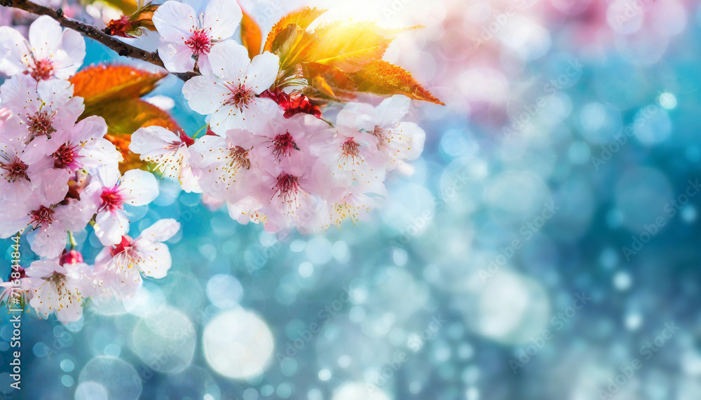 fond de fleurs de cerisier comme à Tokyo, Japon, fond flou et bokeh, espace de copie