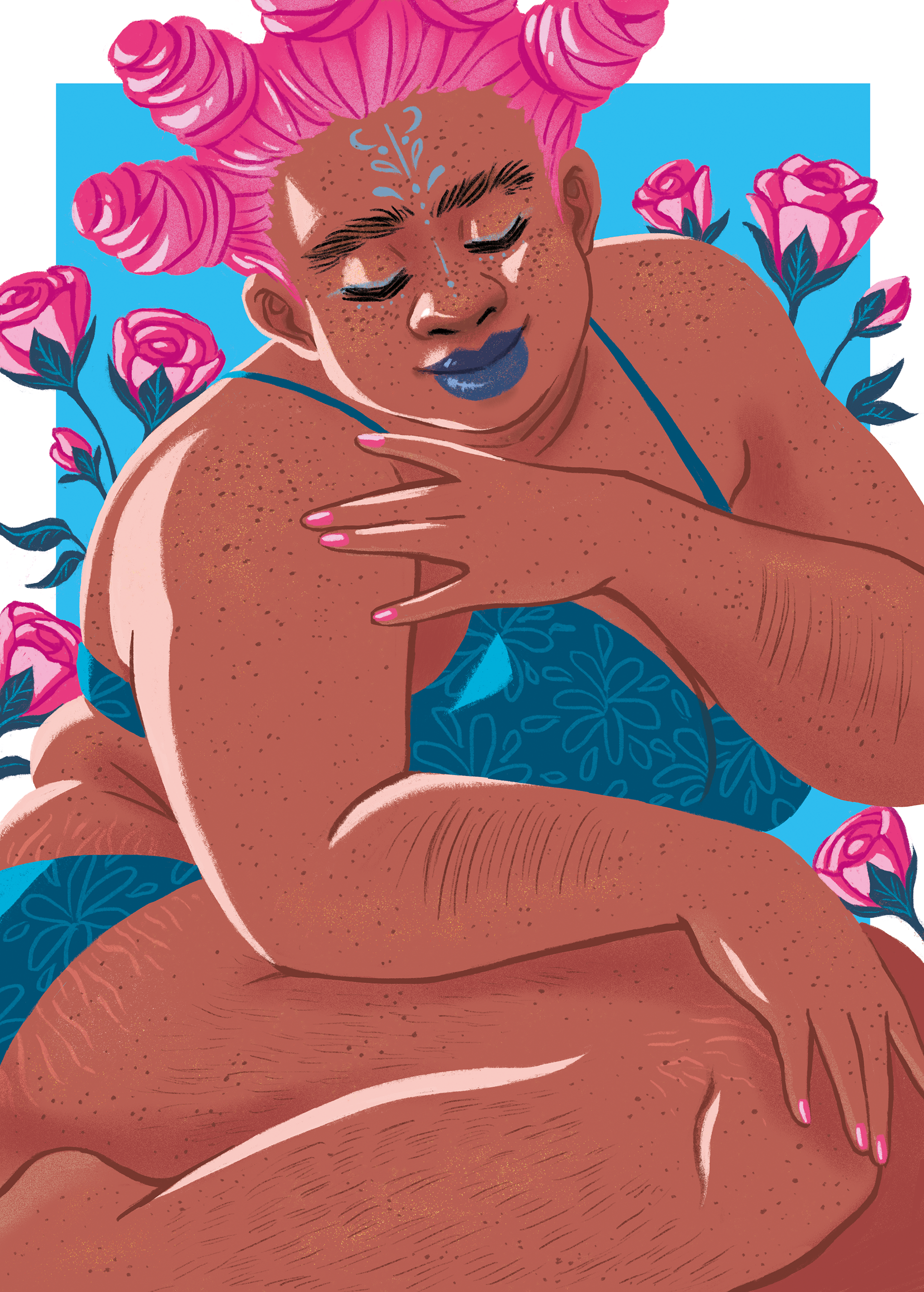 "My Body is Not an Apology" piece for the Bad Taste: An Illustration Exhibition run by Meet the Kawans (2021 Malaysia)