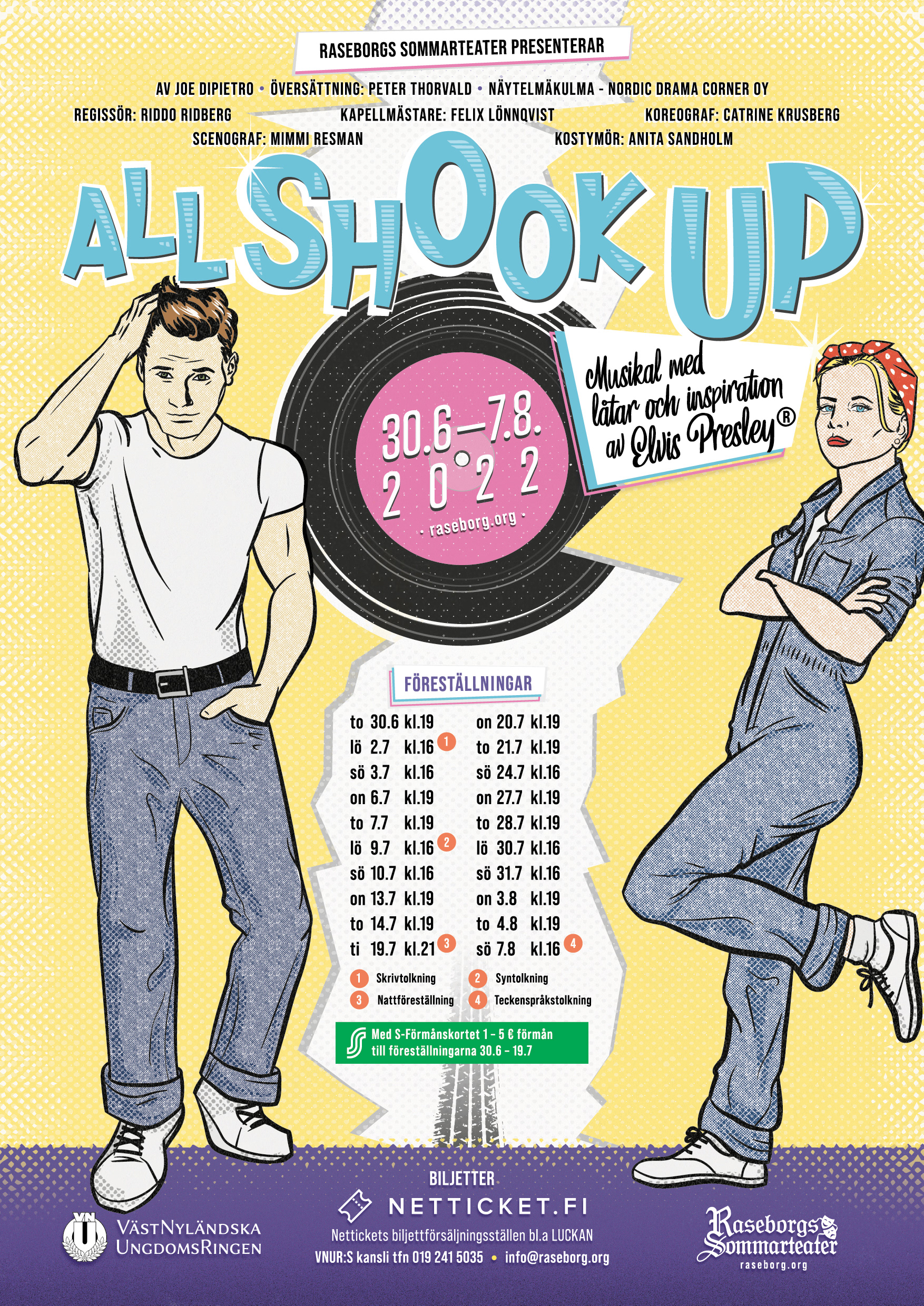 Vector illustration and design for Raseborg Sommarteater production "All Shook Up"