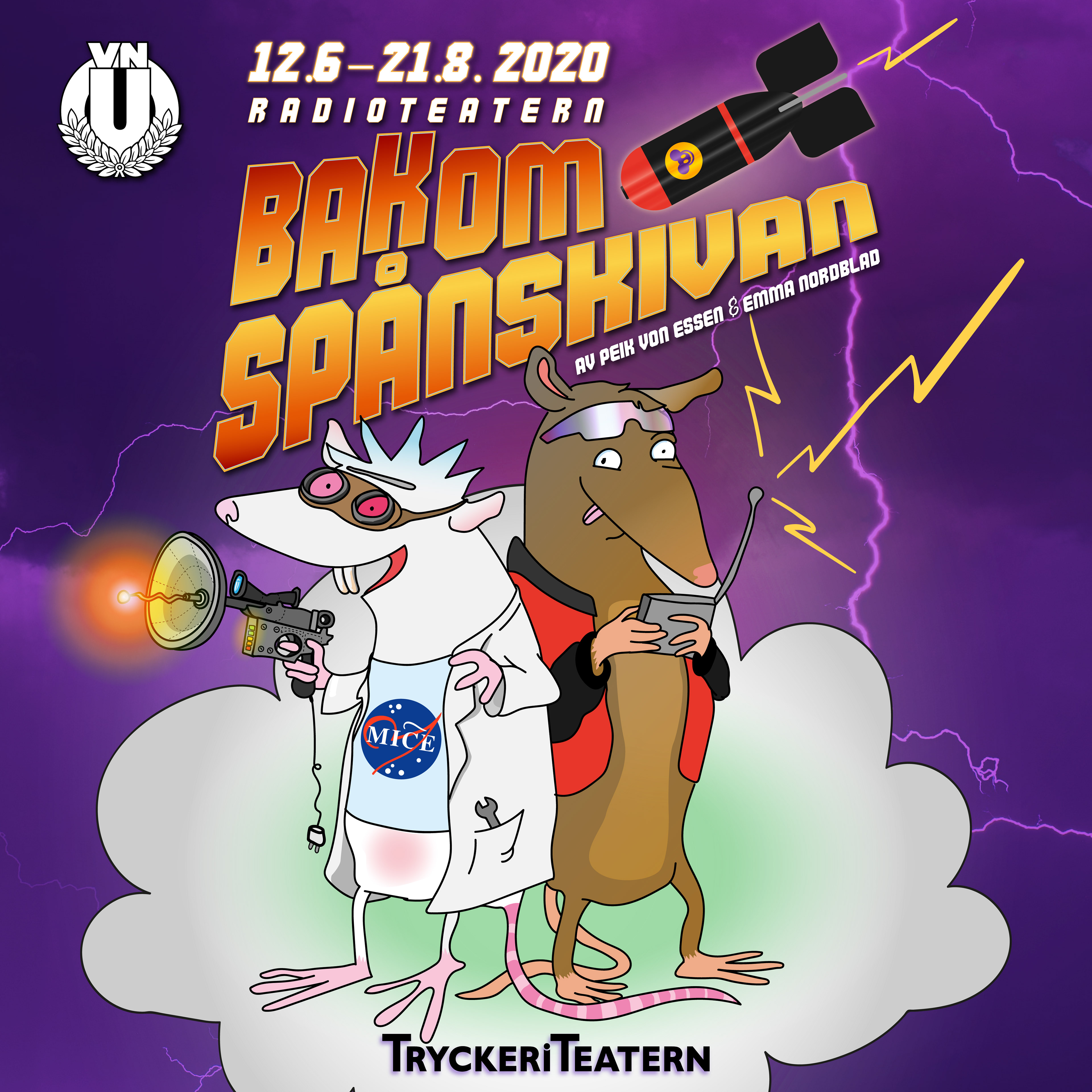 Digital illustration for radio theatre, VNUR/TryckeriTeatern