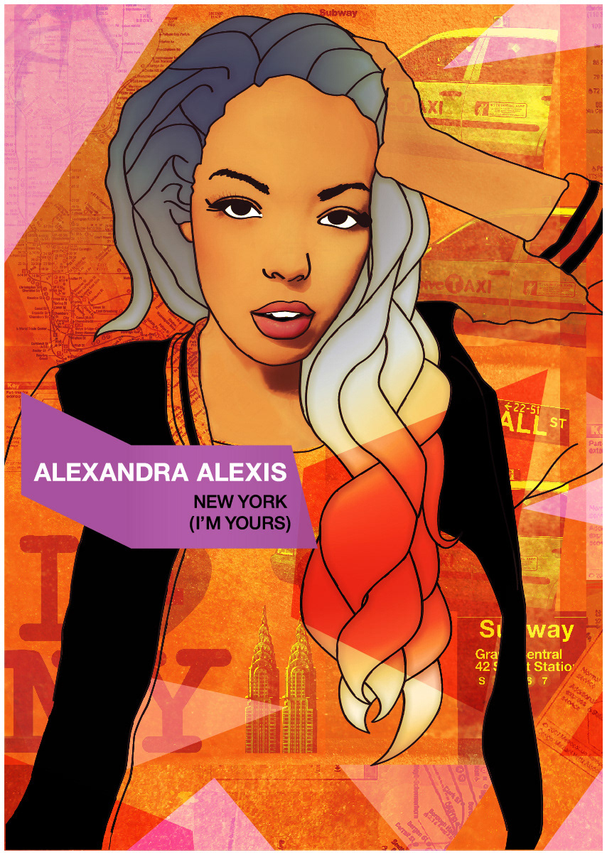 Illustration vector qnd digital collage for singer Alexanda Alexis