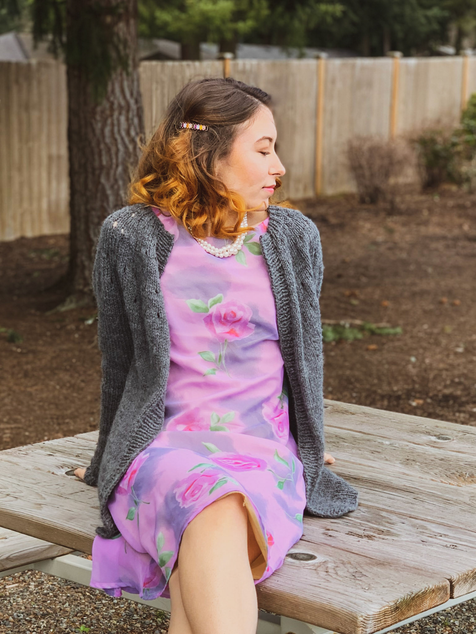 Easy Eyelet Yoke Cardigan by Knitatude