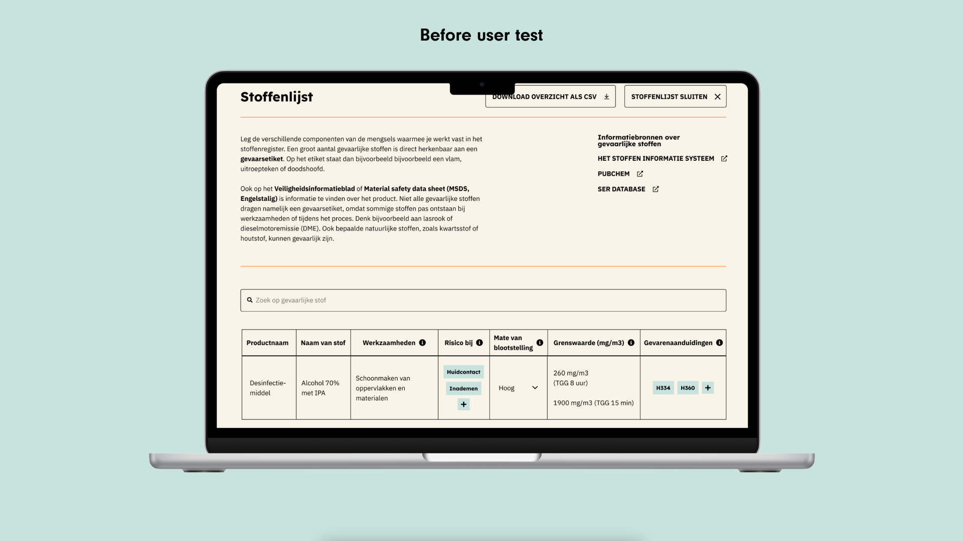 Prototype before the user test