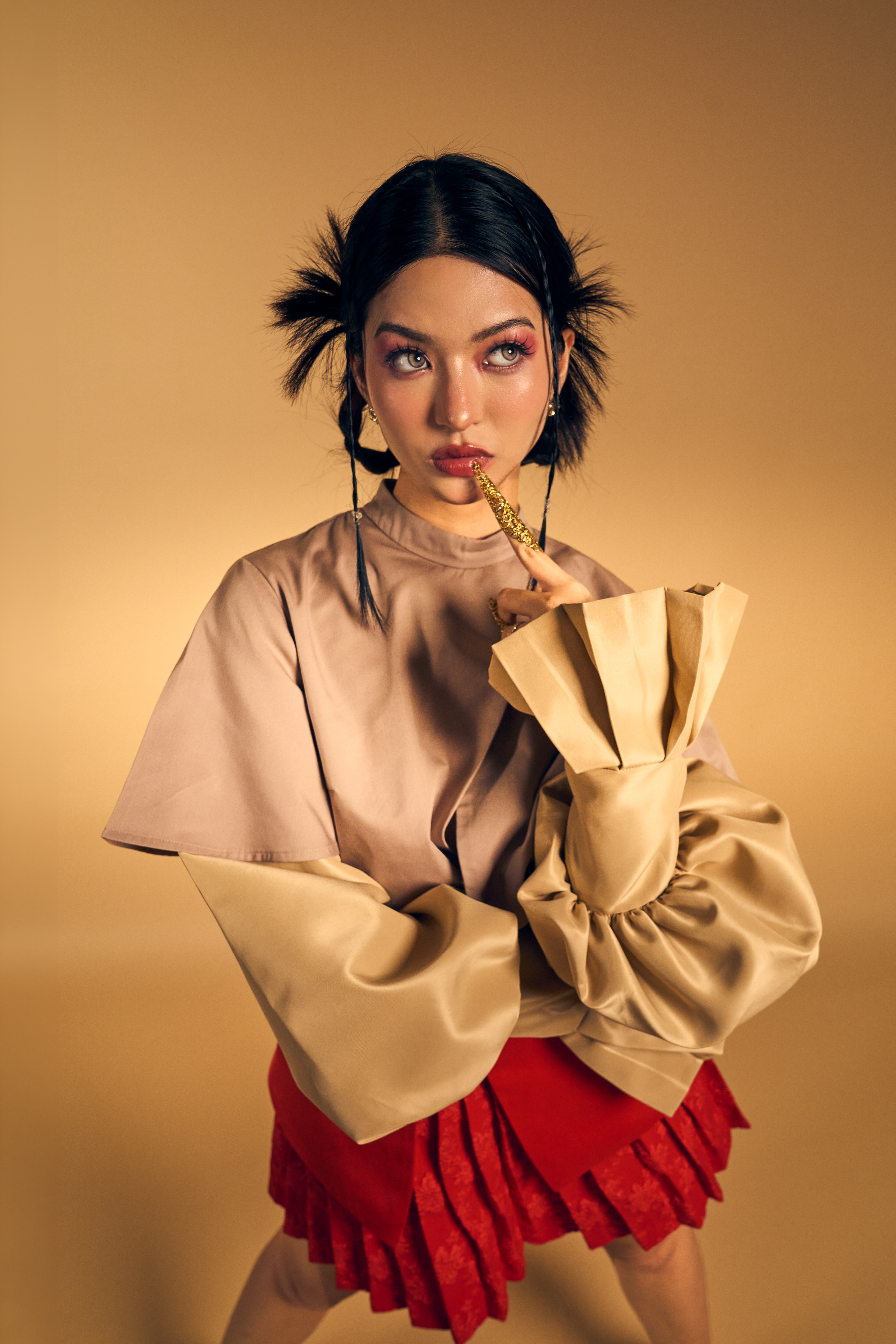 Silent Bloom A quiet harmony of modern femininity and cultural elegance. Soft silhouettes and blossoming forms express a beauty that grows with grace, not noise.  Shot in Bangkok for Elin, a Raffles International College student mini collection.