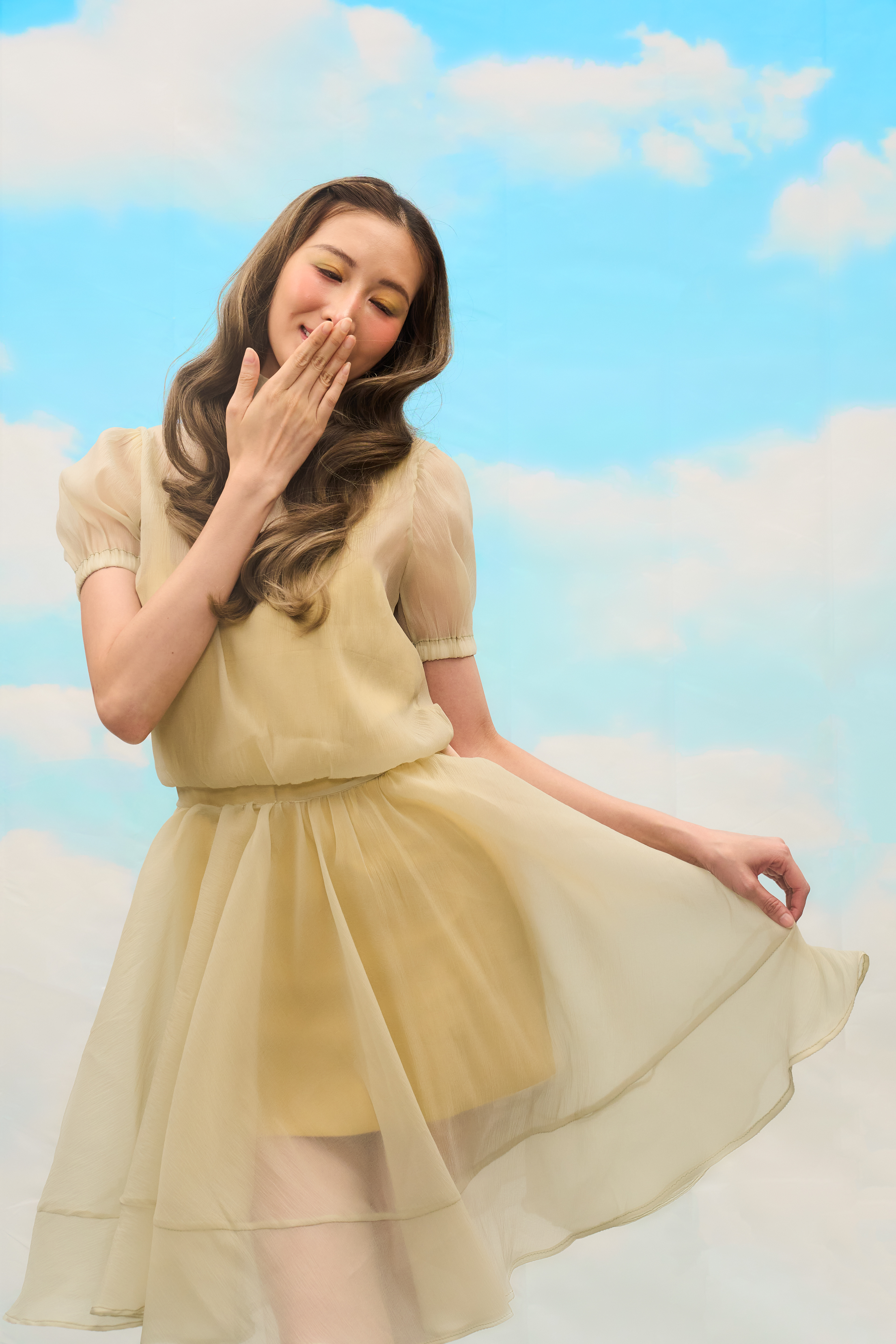 Soft Escape-A playful exploration of lightness and imagination, where soft silhouettes and pastel tones create a dreamlike atmosphere. Inspired by a gentle detachment from reality, the collection captures a sense of freedom, youth, and quiet storytelling through form and movement.  Mini collection for Raffles International College design student. Shot in Bangkok.
