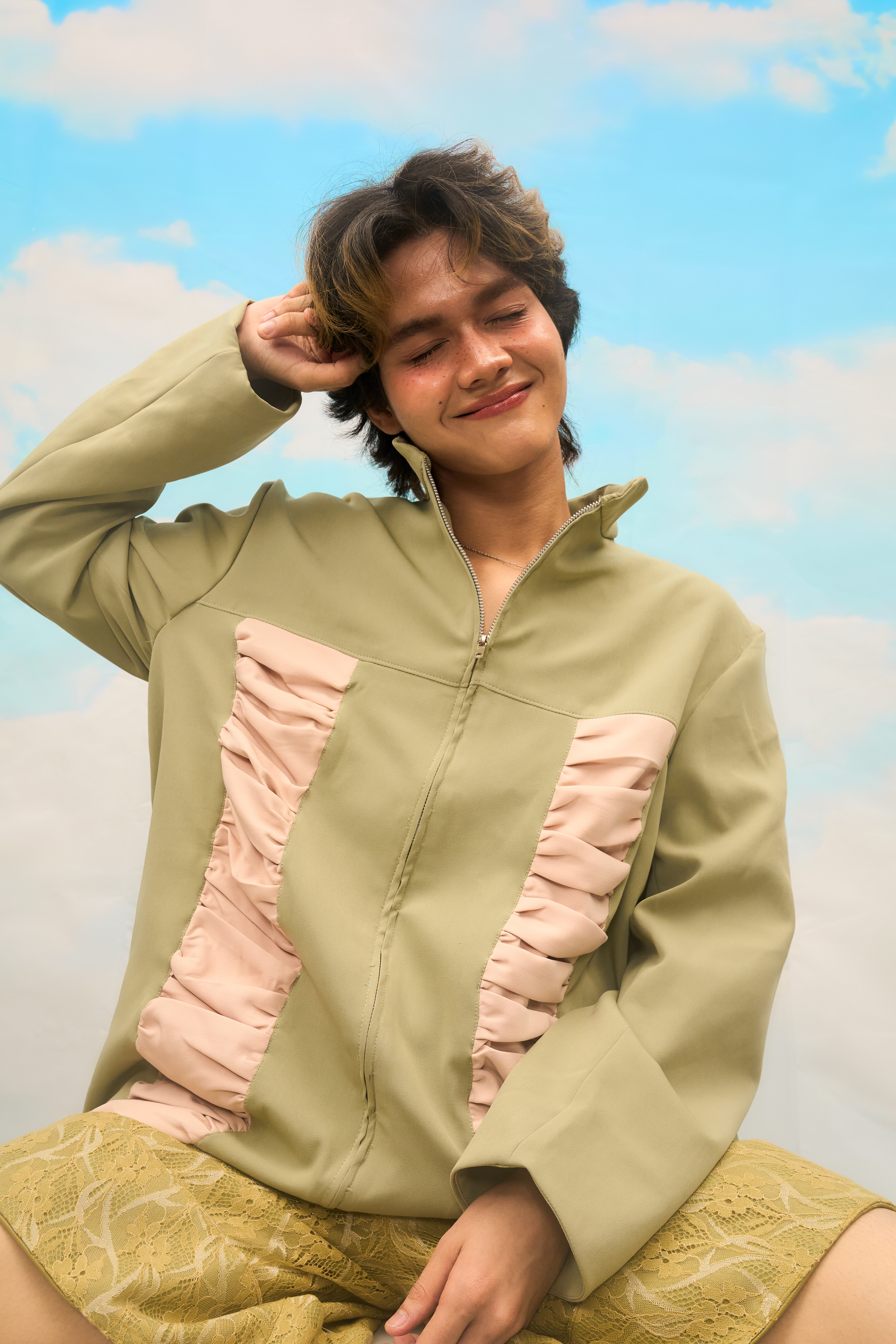 Soft Escape-A playful exploration of lightness and imagination, where soft silhouettes and pastel tones create a dreamlike atmosphere. Inspired by a gentle detachment from reality, the collection captures a sense of freedom, youth, and quiet storytelling through form and movement.  Mini collection for Raffles International College design student. Shot in Bangkok.