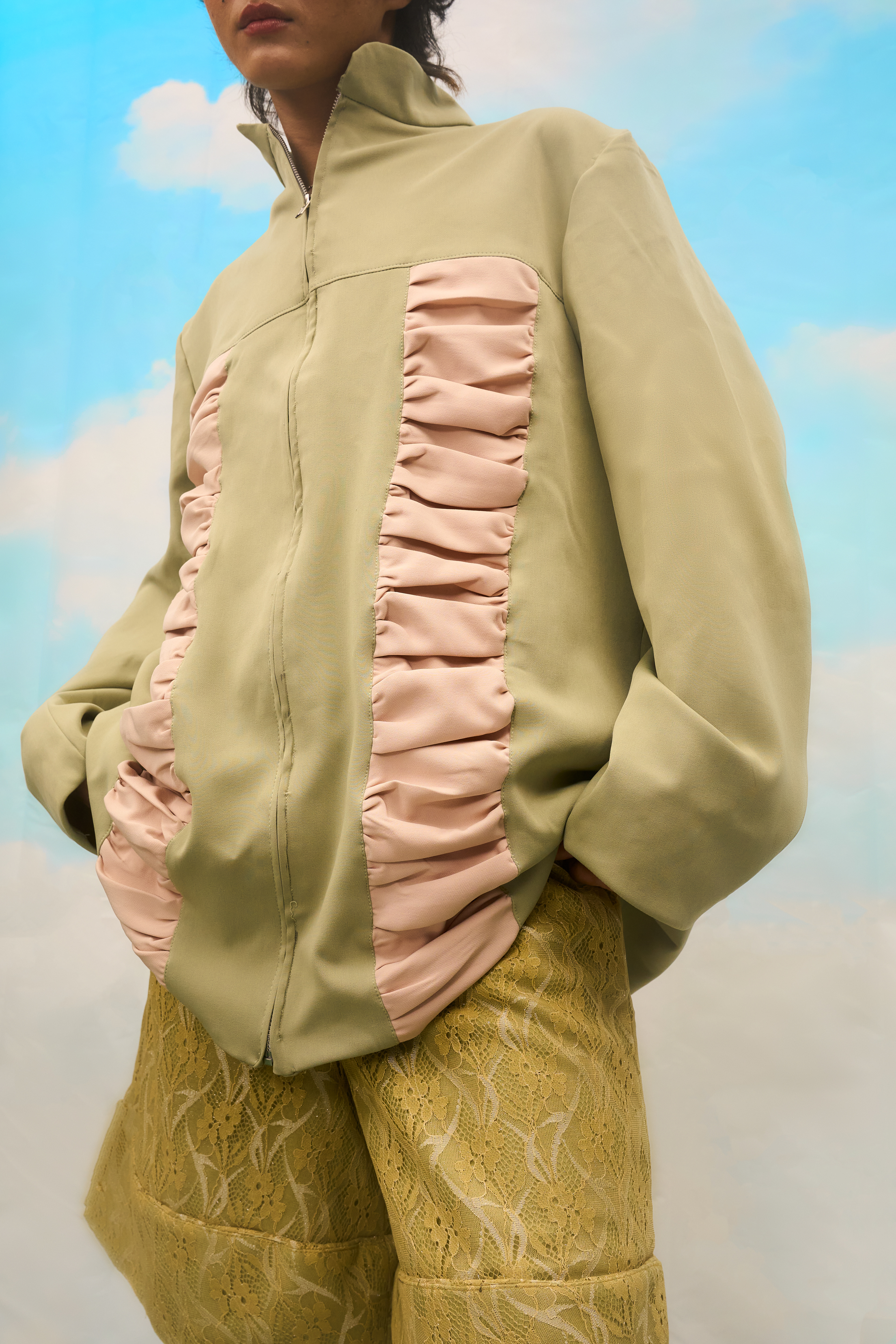 Soft Escape-A playful exploration of lightness and imagination, where soft silhouettes and pastel tones create a dreamlike atmosphere. Inspired by a gentle detachment from reality, the collection captures a sense of freedom, youth, and quiet storytelling through form and movement.  Mini collection for Raffles International College design student. Shot in Bangkok.