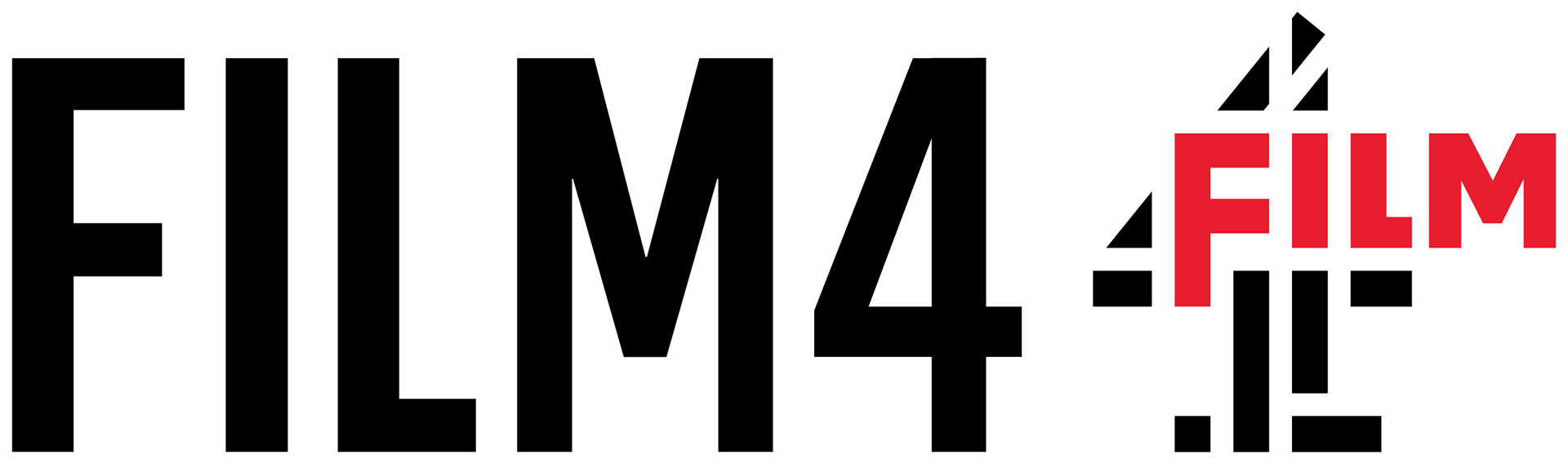 Film 4 in Bold blocky text, followed by a 4 made of blocks (like the Channel 4 logo) and the word FILM in the middle