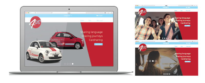 4US website layout and colour identity.