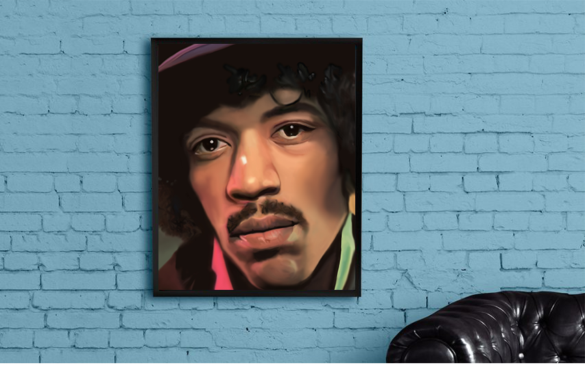 Graphic Painting of Jimi Hendrix