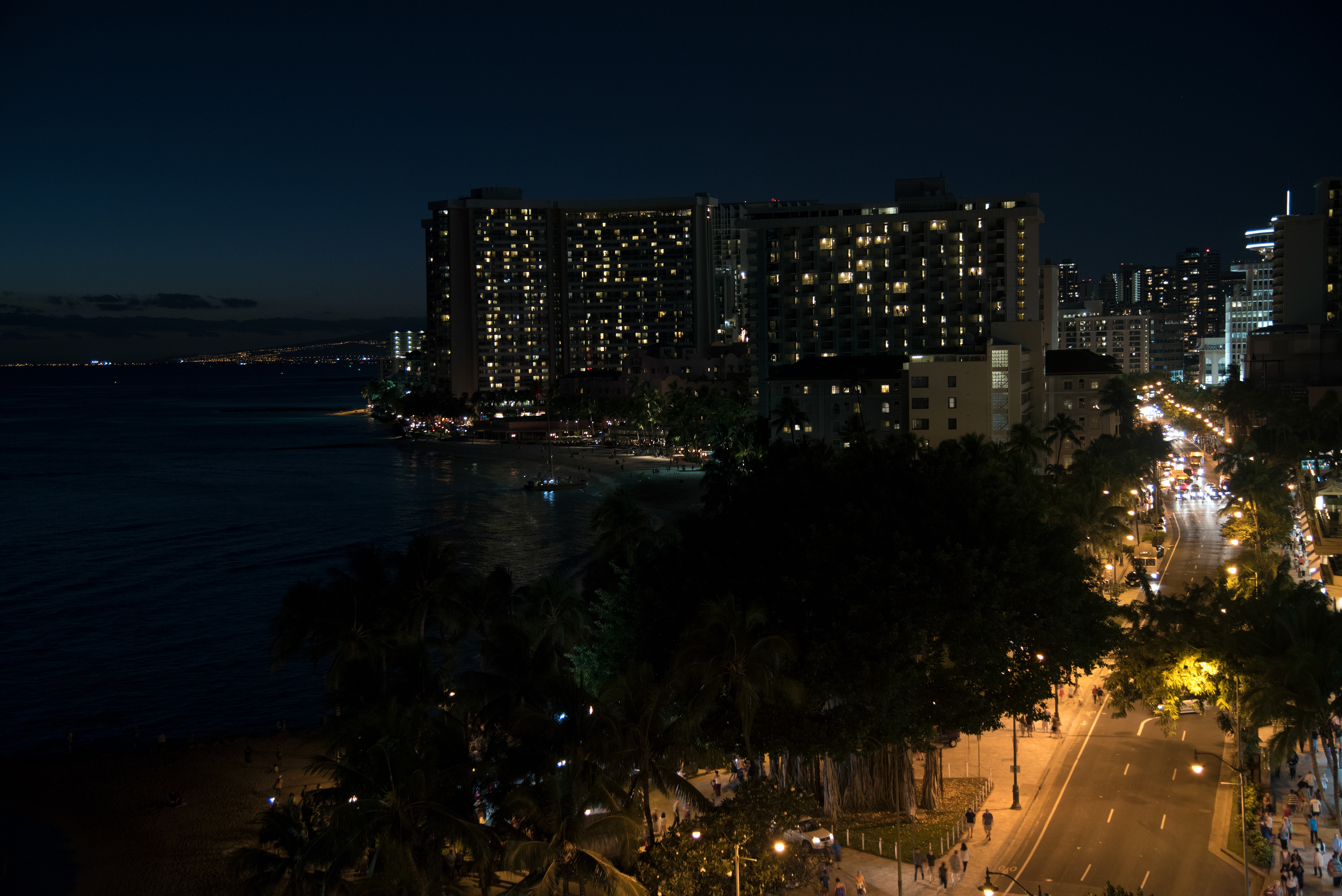 Kalakaua Avenue at Night - Waikiki