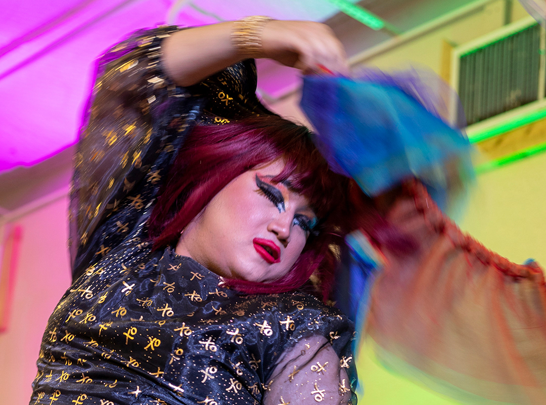 A performer dances on stage during the New Braunfels Pride festival on June 8, 2024. BLAINE YOUNG | Herald-Zeitung