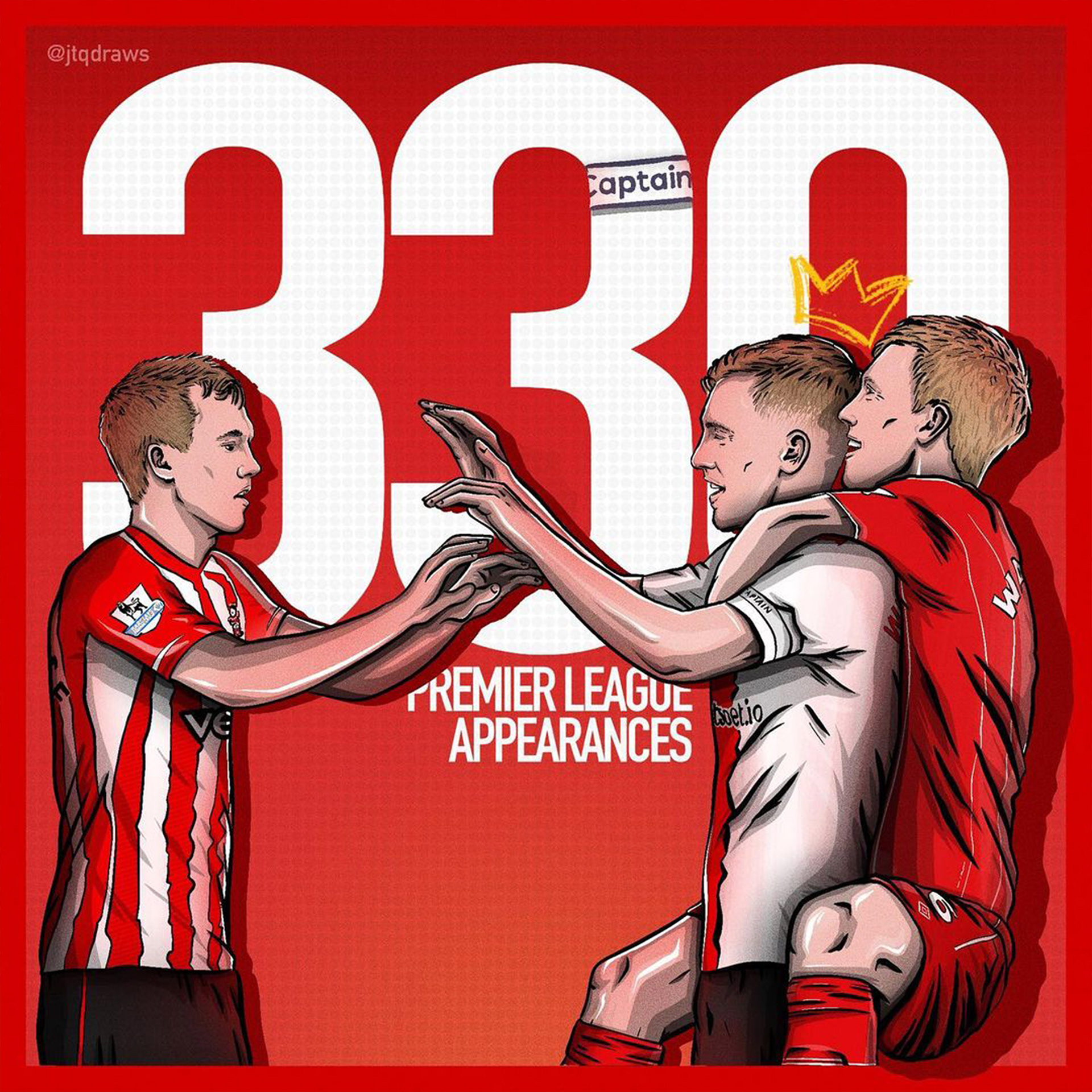 James Ward-Prowse becoming Southampton's record PL appearance holder