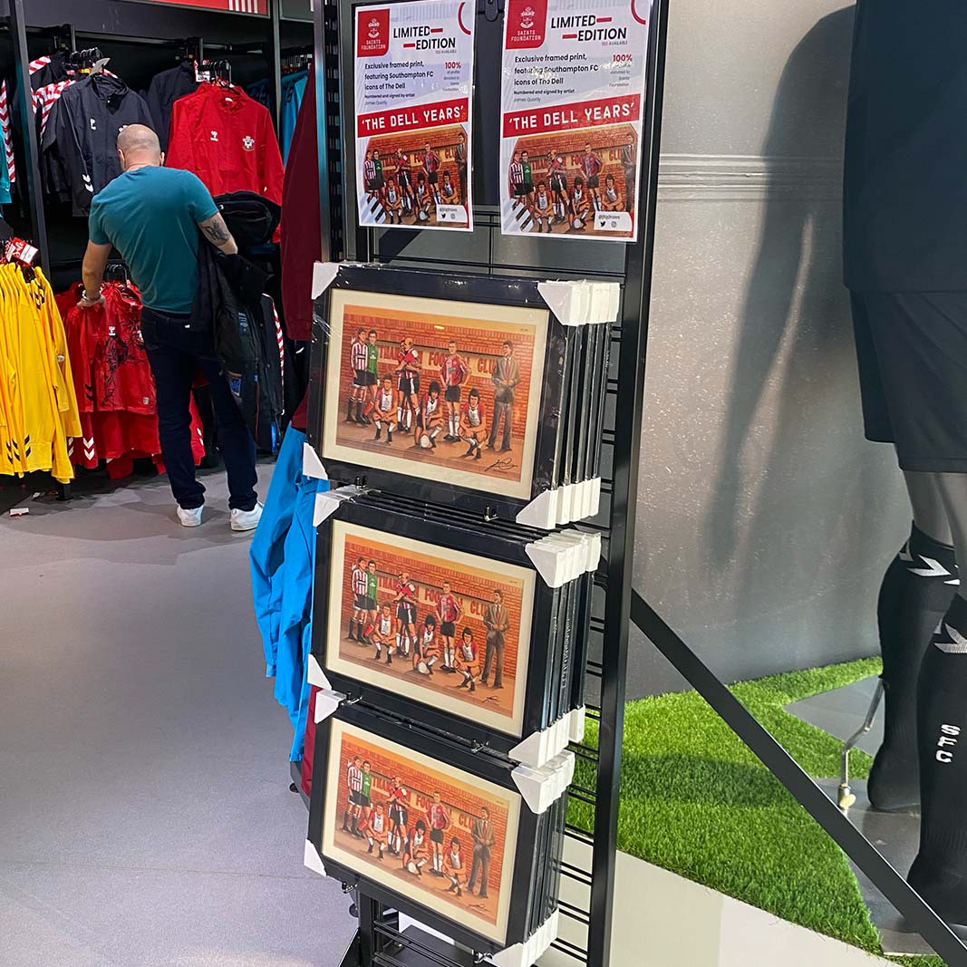 Artwork in St Mary's Stadium Megastore