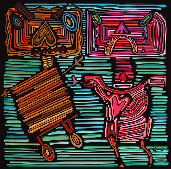 Shadow Self - 4' x 4' Acrylic on wood panel