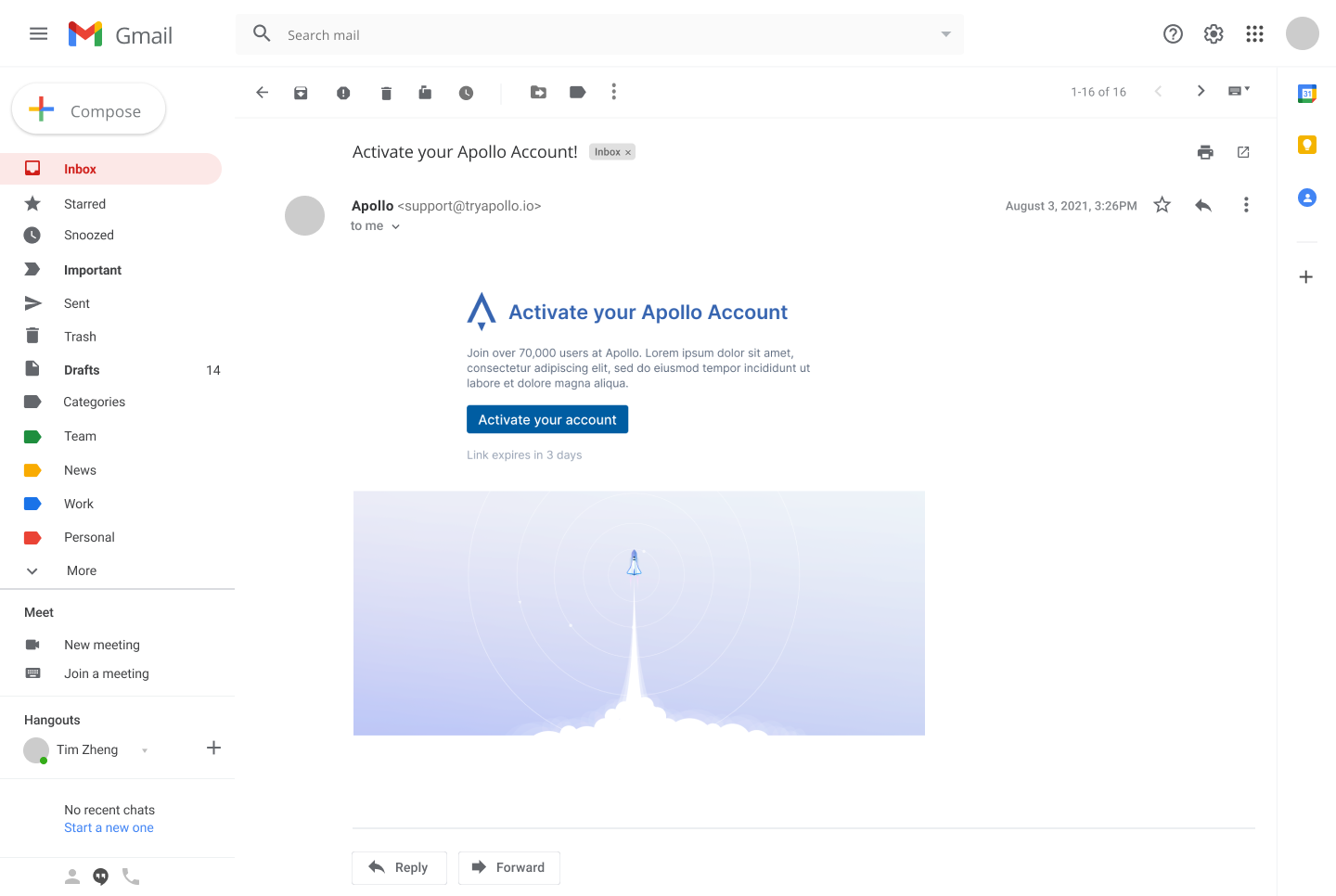Email includes graphics and branding