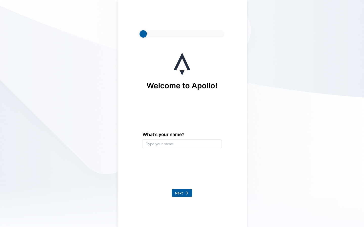 User starts onboarding process