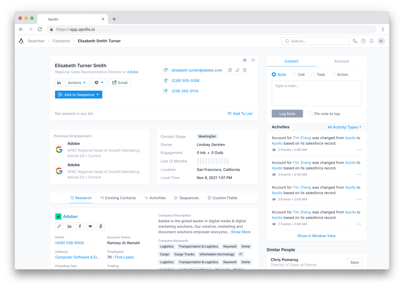 A reorganized profile page for better information hierarchy