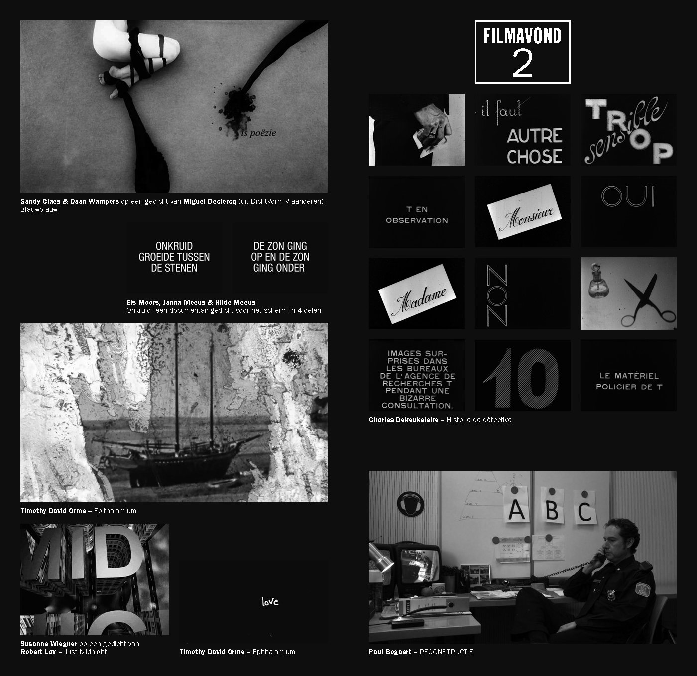 Outtake from the program brochure of 'This is not a script'. Graphic design by Joris Verdoodt.