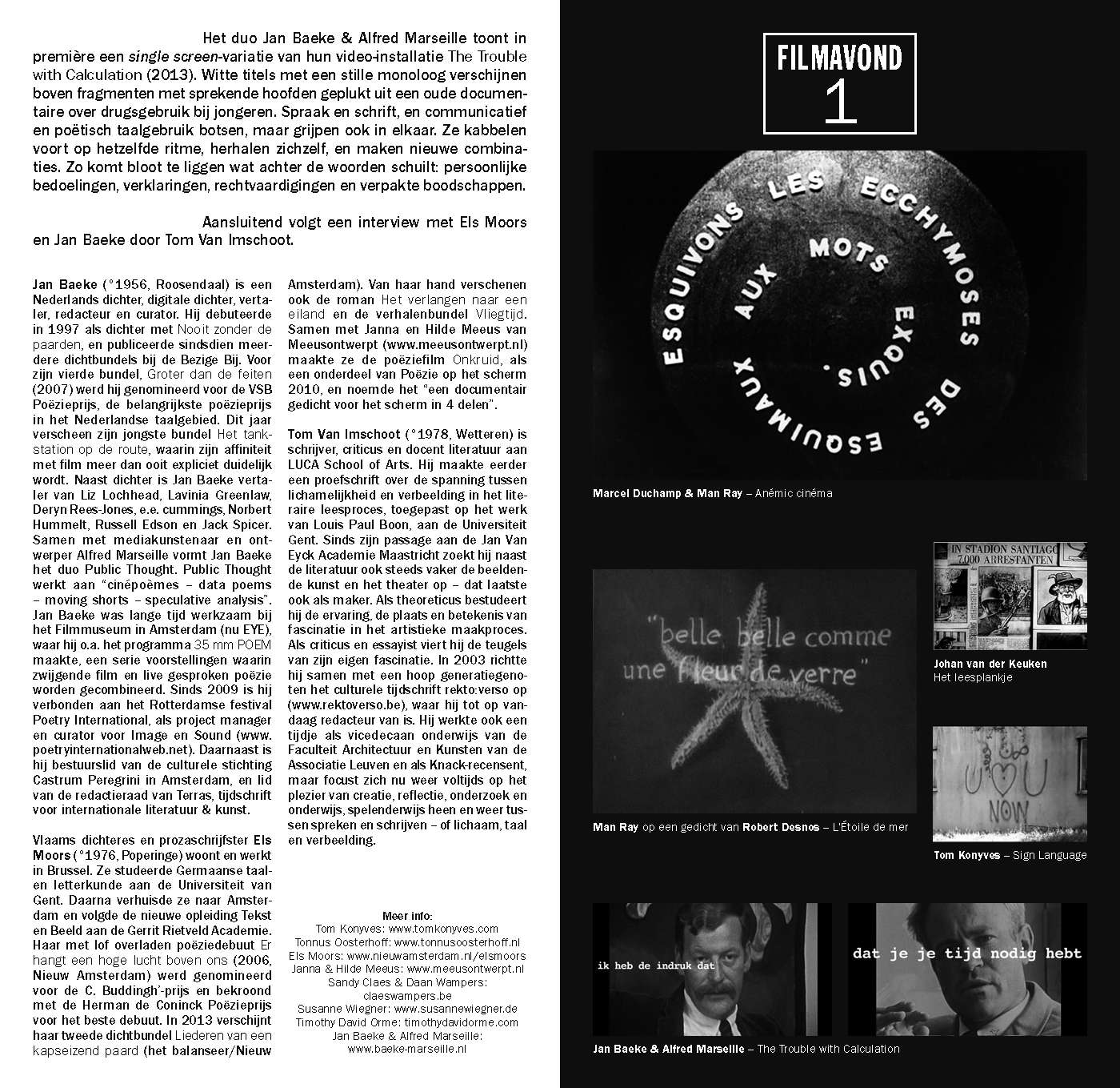 Outtake from the program brochure of 'This is not a script'. Graphic design by Joris Verdoodt.