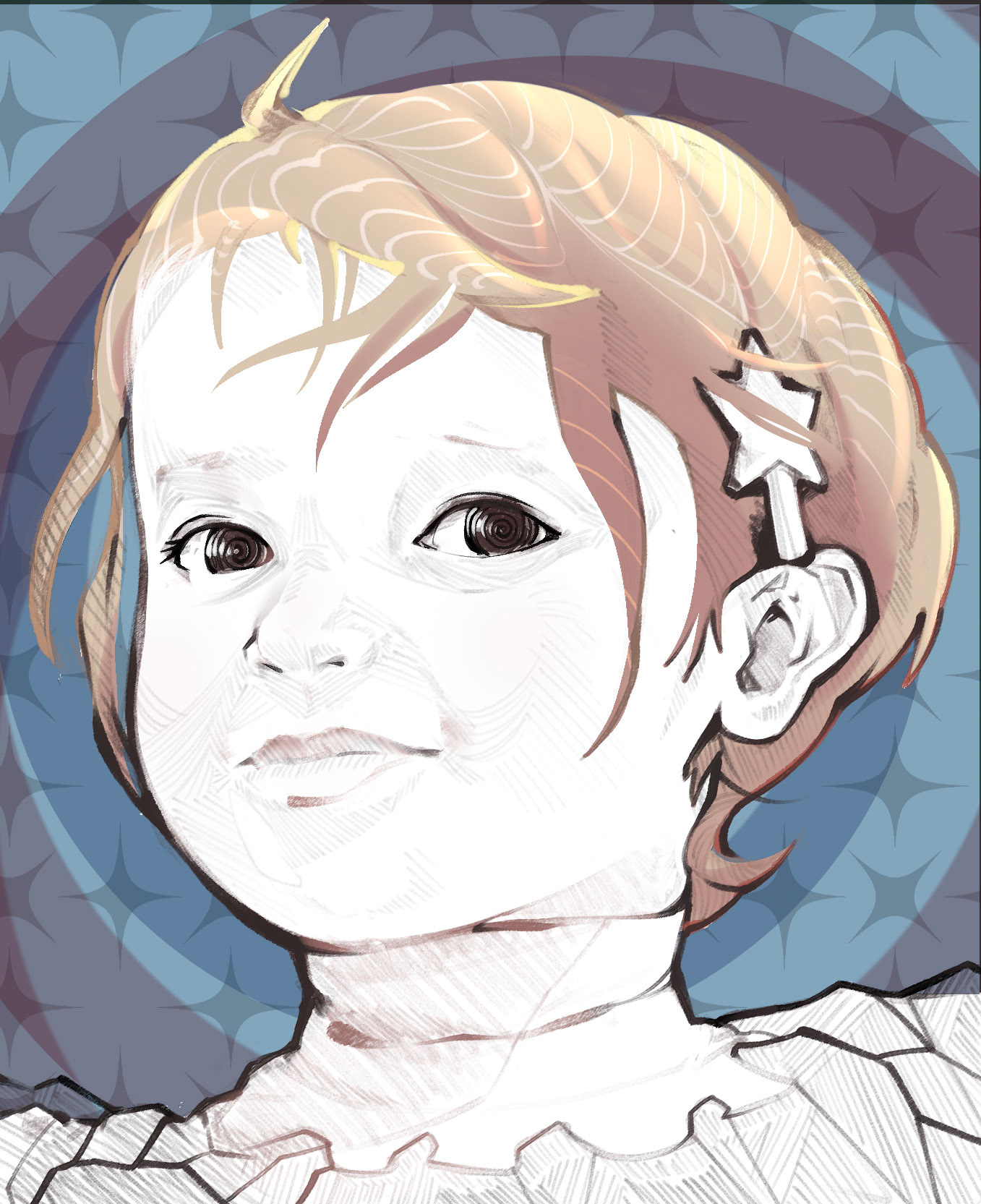 Chase - Painting of a niece. Drawn on request.