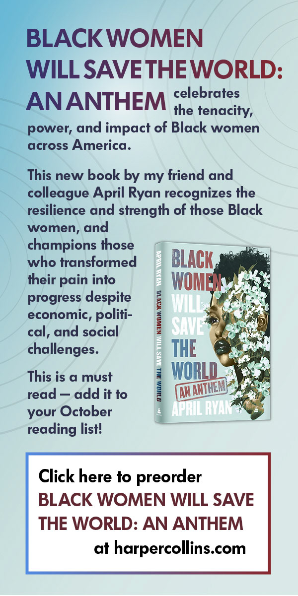 Ecard for the promotion of April Ryan's new book, "Black Women Will Save the World."
