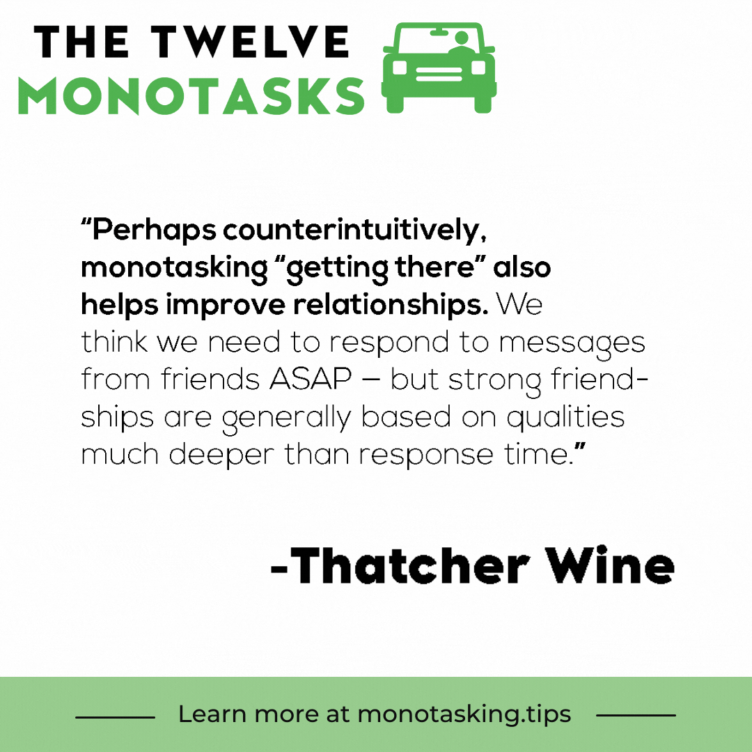 Social post promoting "The Twelve Monotasks".