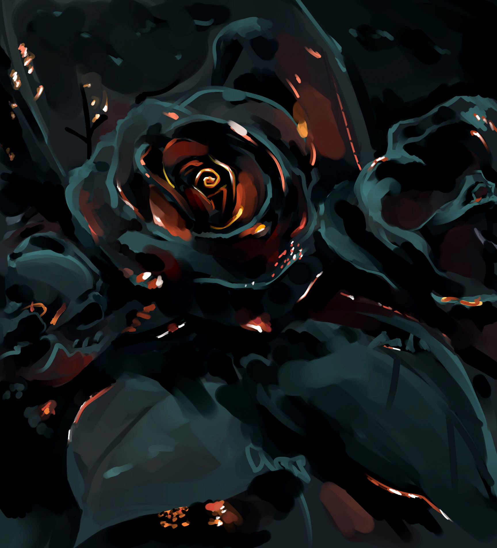 Burning Flowers - A painting study.