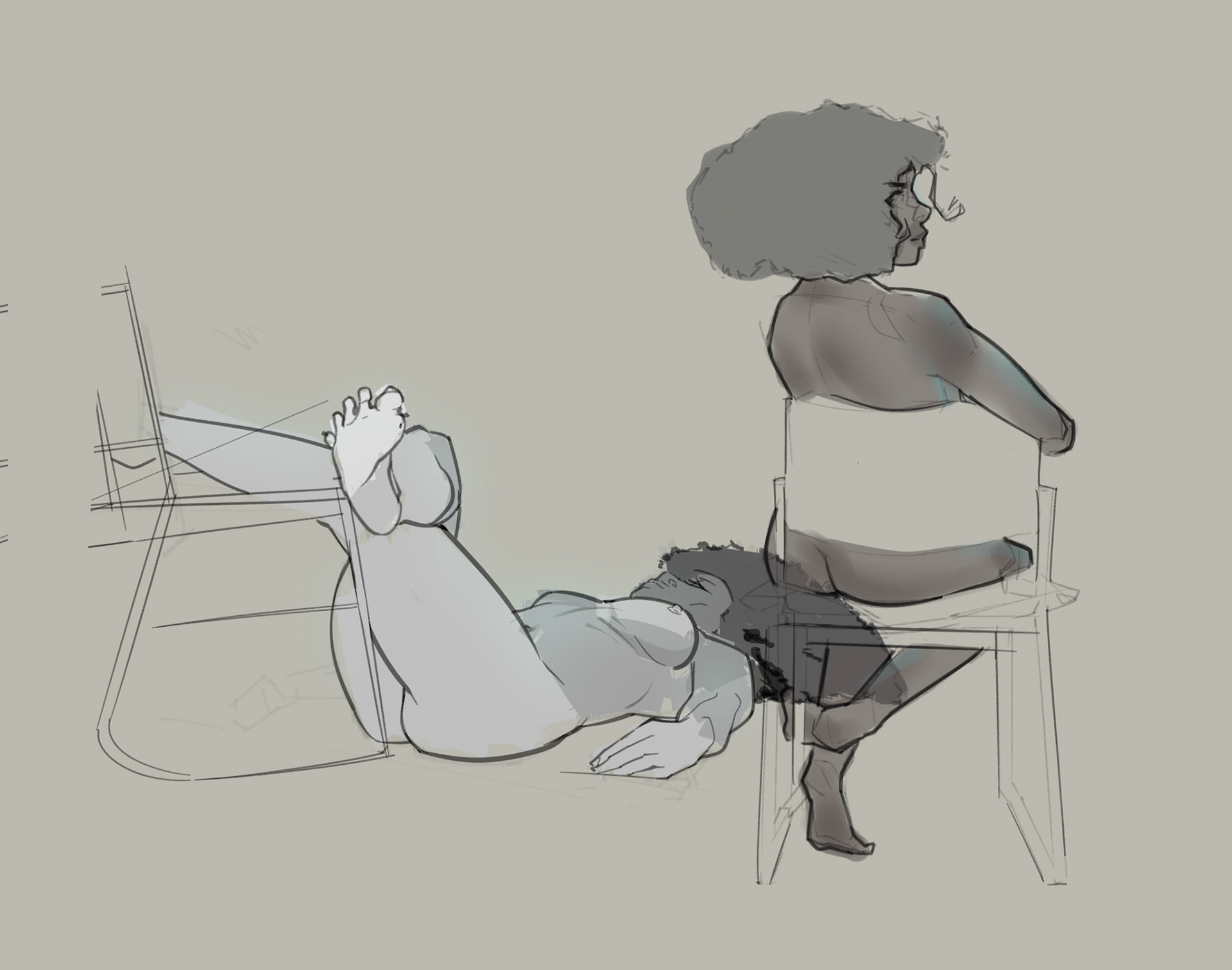 Figure Drawing 1 - Drawn live.